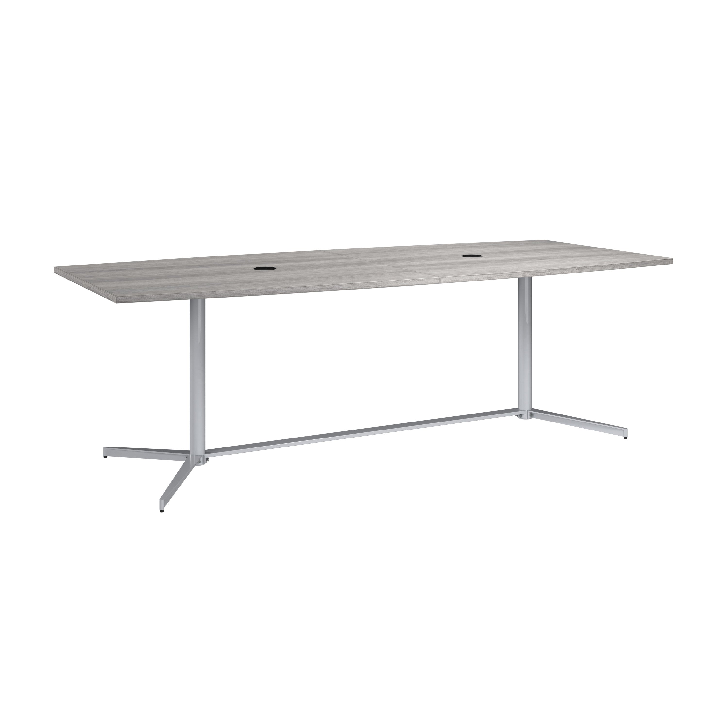 Bush Business Furniture 96-inch Office Conference Table with Metal Base in Platinum Gray - 95.2" Width x 42.01" Depth x 28.65" Height