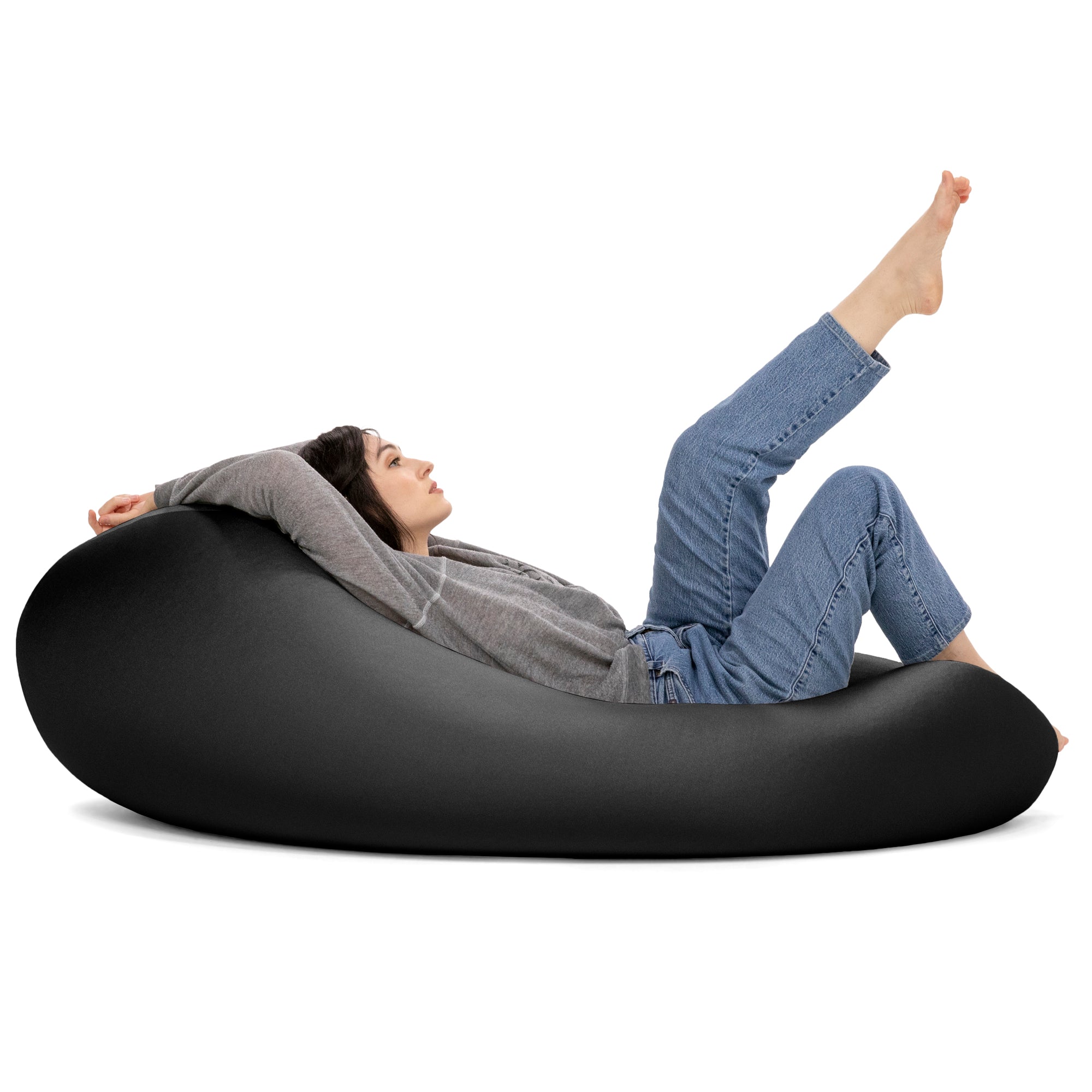 Nimbus Spandex Bean Bag Chair, Large, Black
