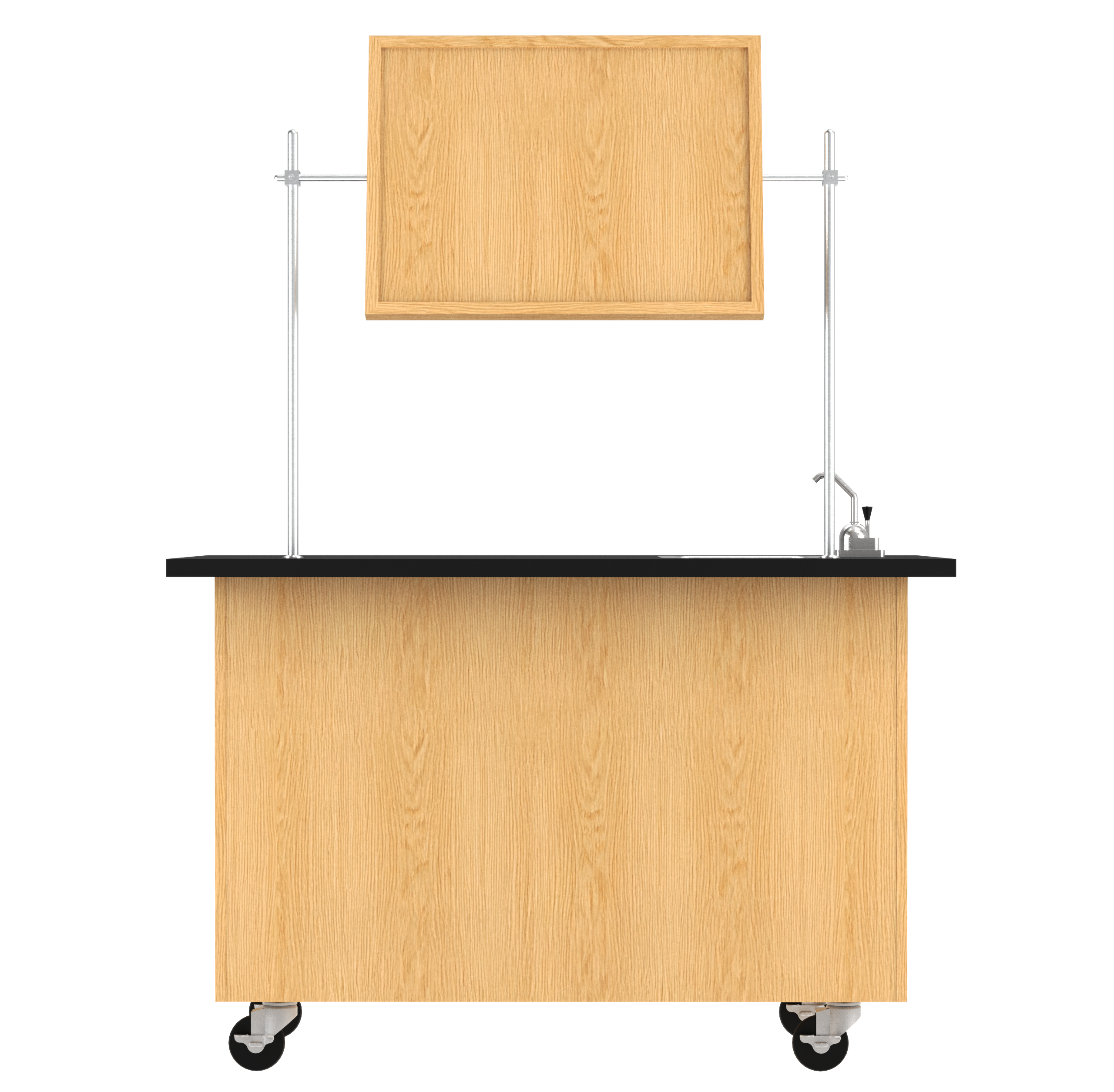 Kinetic Mobile Demo Center with Sink and Storage - Red Oak, 54"W x 30"D x 36"H