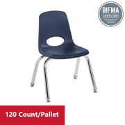 12" Stack Chair with Swivel Glides - Navy