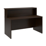 Bush Business Furniture Arrive 60W x 30D Reception Desk with Shelf in Mocha Cherry - 59.45" Width x 29.37" Depth x 43.71" Height