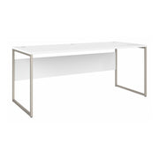 Bush Business Furniture Hybrid 72W x 30D Computer Table Desk with Metal Legs in White - 71.02" Width x 29.37" Depth x 29.91" Height