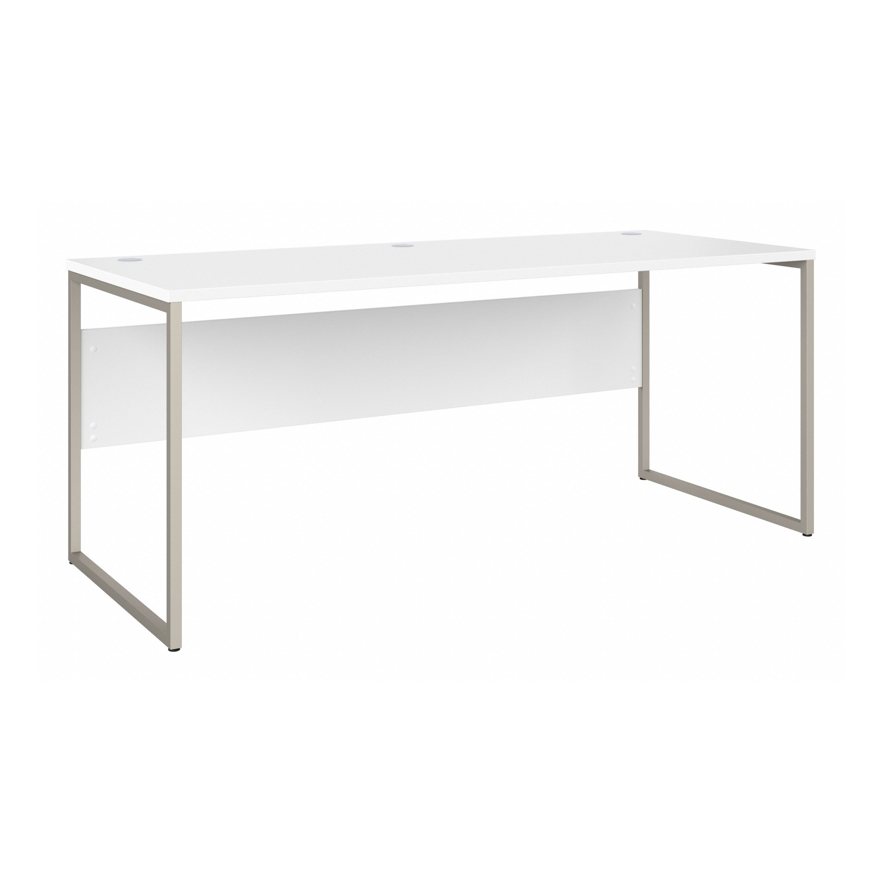 Bush Business Furniture Hybrid 72W x 30D Computer Table Desk with Metal Legs in White - 71.02" Width x 29.37" Depth x 29.91" Height
