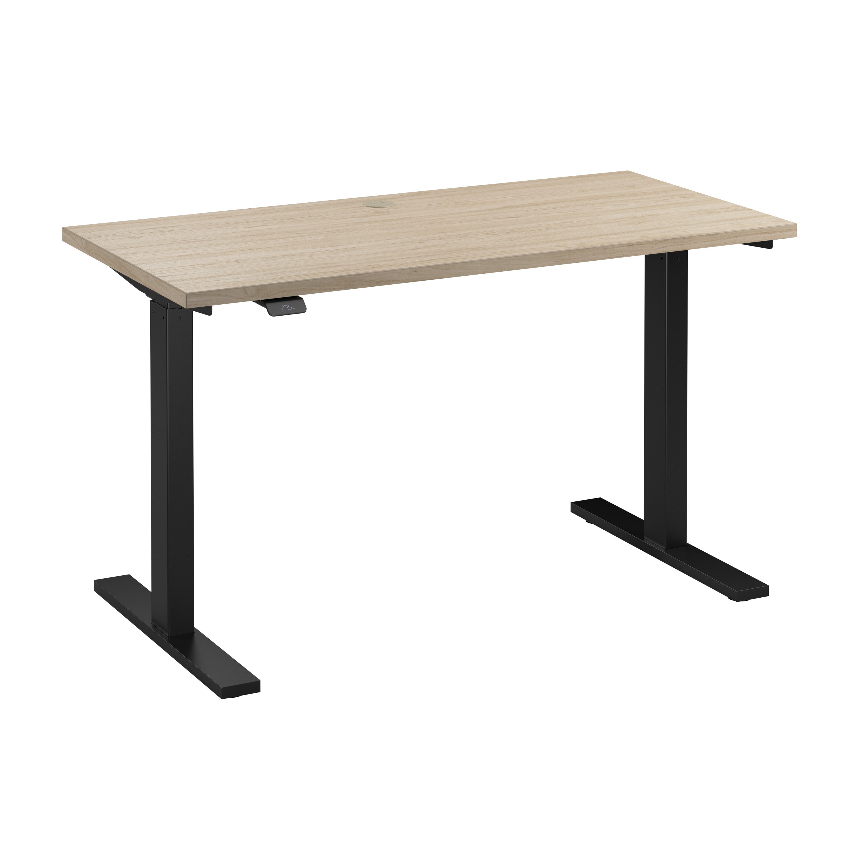 Bush Business Furniture Move 60 Series 48W x 24D Electric Height Adjustable Standing Desk in Natural Elm with Black Base - 47.6" Width x 23.62" Depth x 47.69" Height