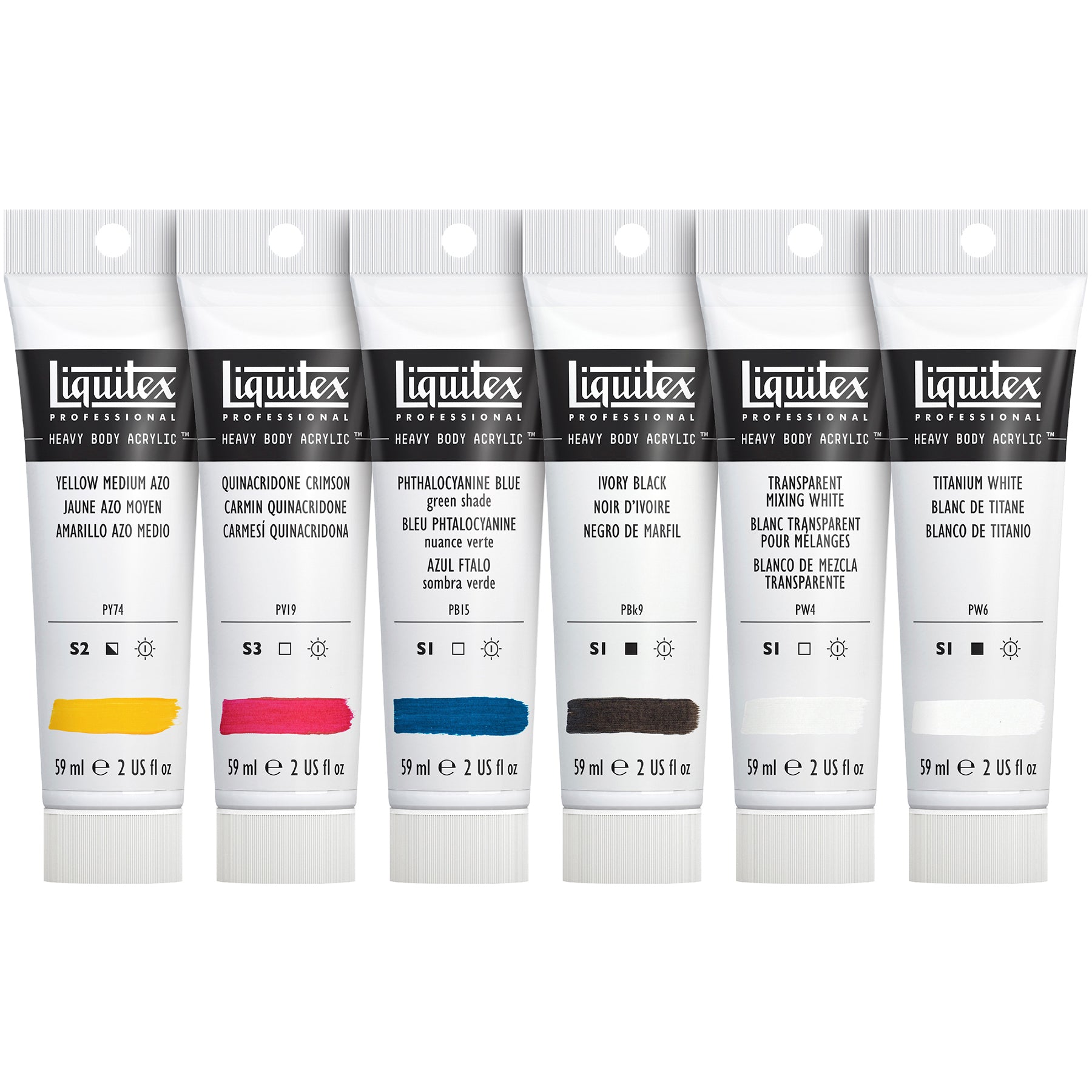 Heavy Body Color - Mixing 6 x 59ml Primary Color Set