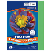 Construction Paper, Heavyweight, Festive Green, 9" x 12", 50 Sheets