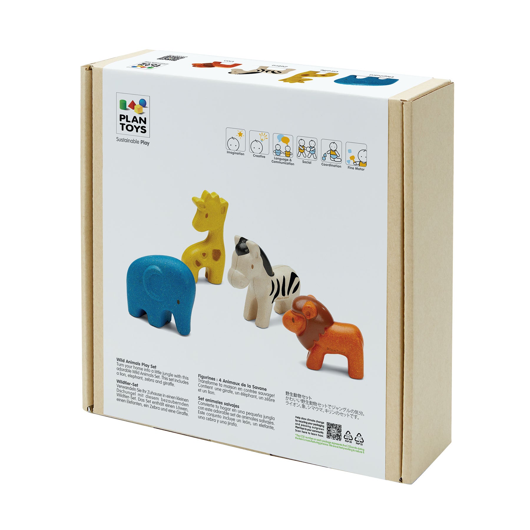 Wooden Wild Animals Playset