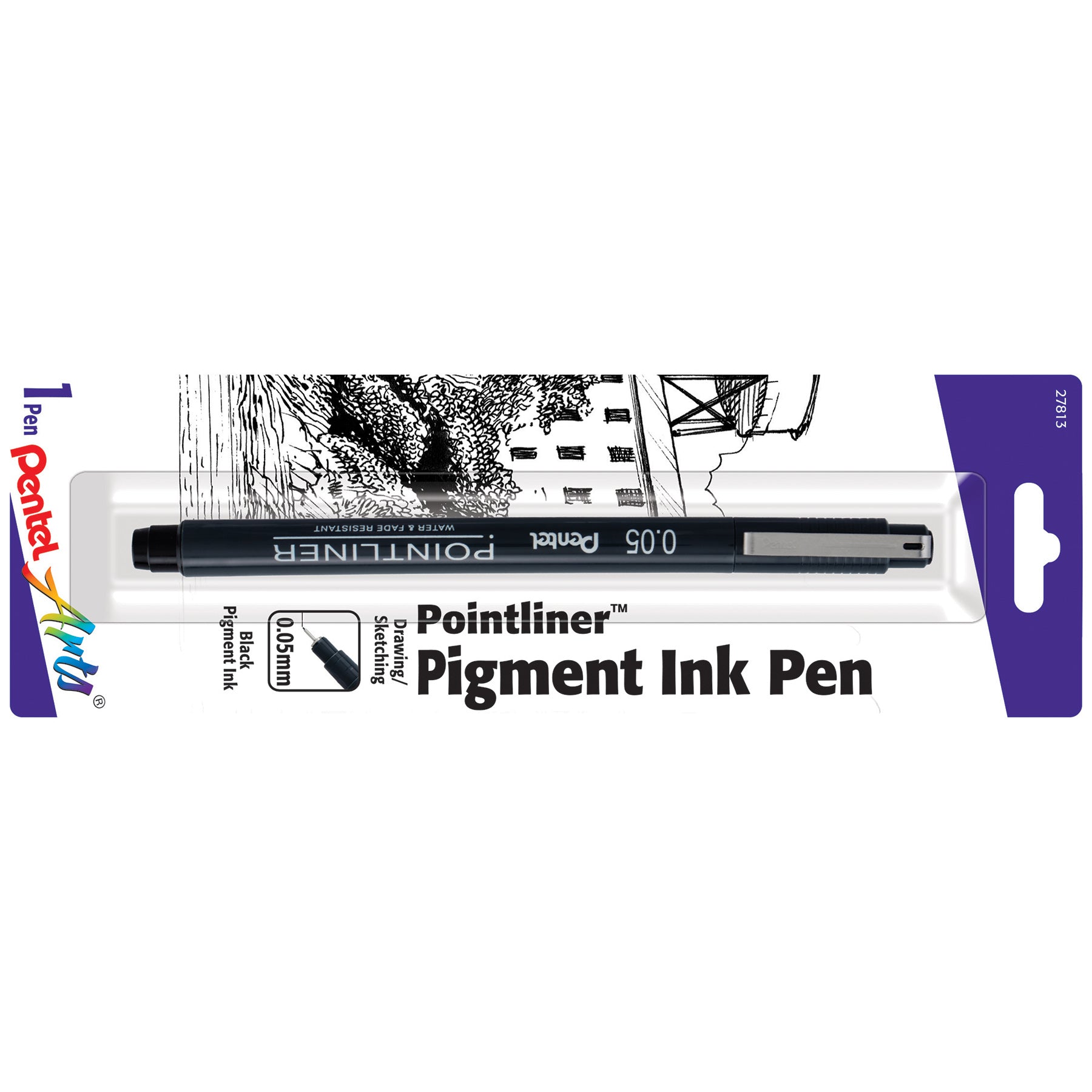 Pointliner Pen, 0.05mm, Black Pigment Ink, 1-Pack
