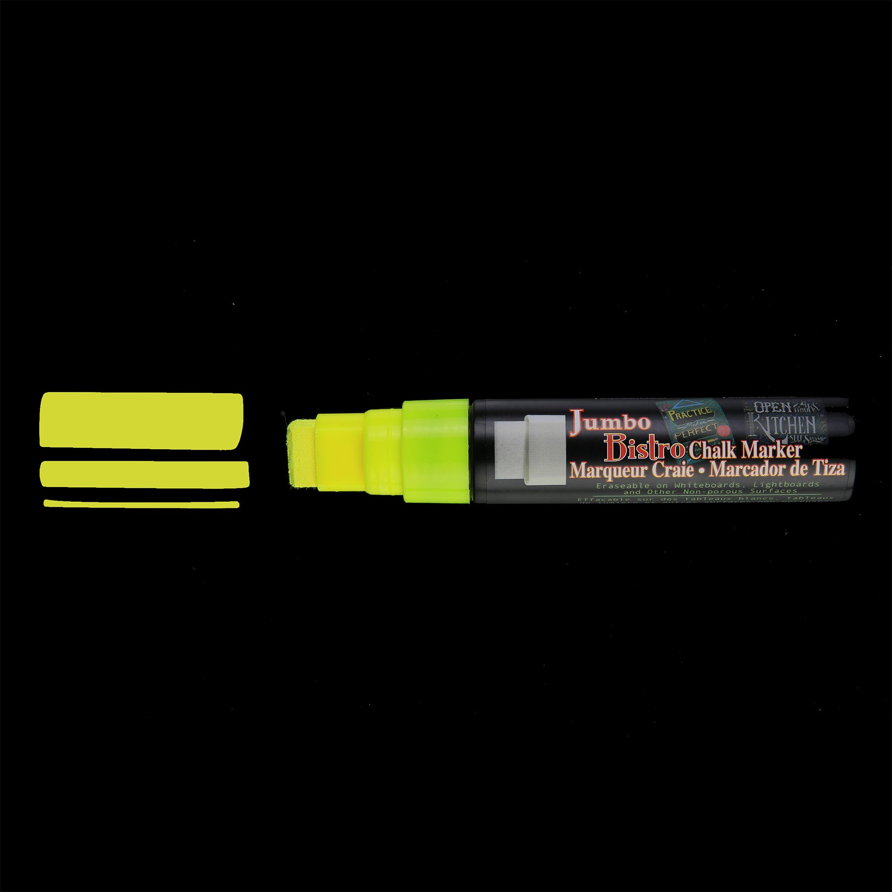 Jumbo Bistro Chalk Marker, 481F-S, Fluorescent Yellow
