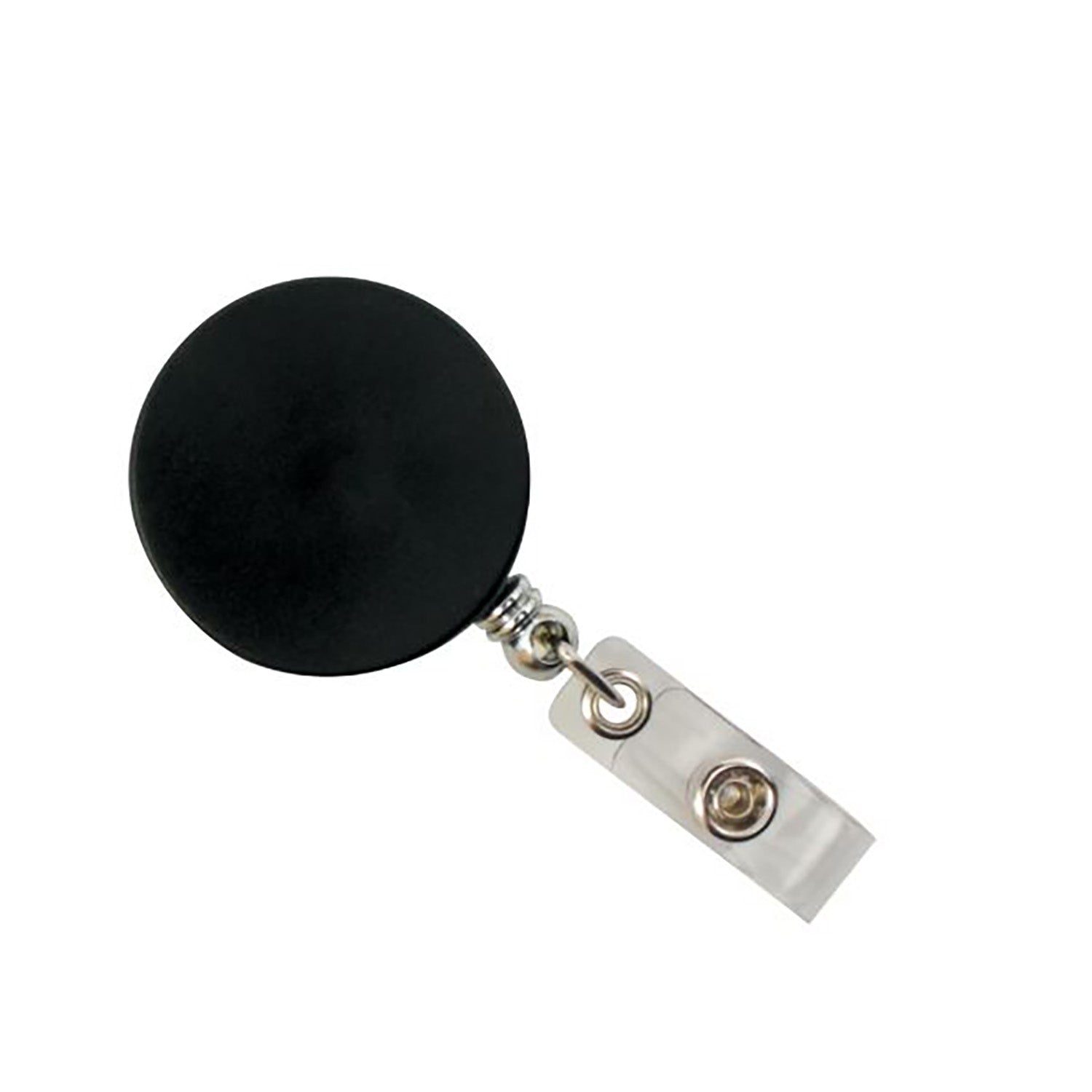 Heavy Duty Round ID Badge Reel with Belt Clip, Black
