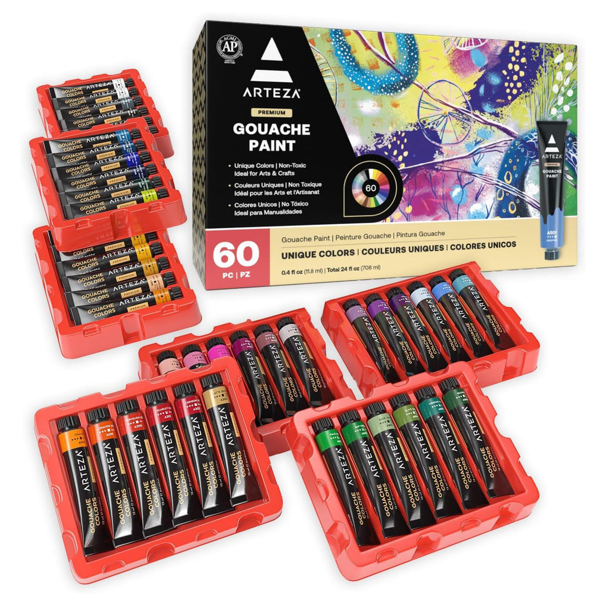 GOUACHE ACRYLIC PAINT SET 60 PC