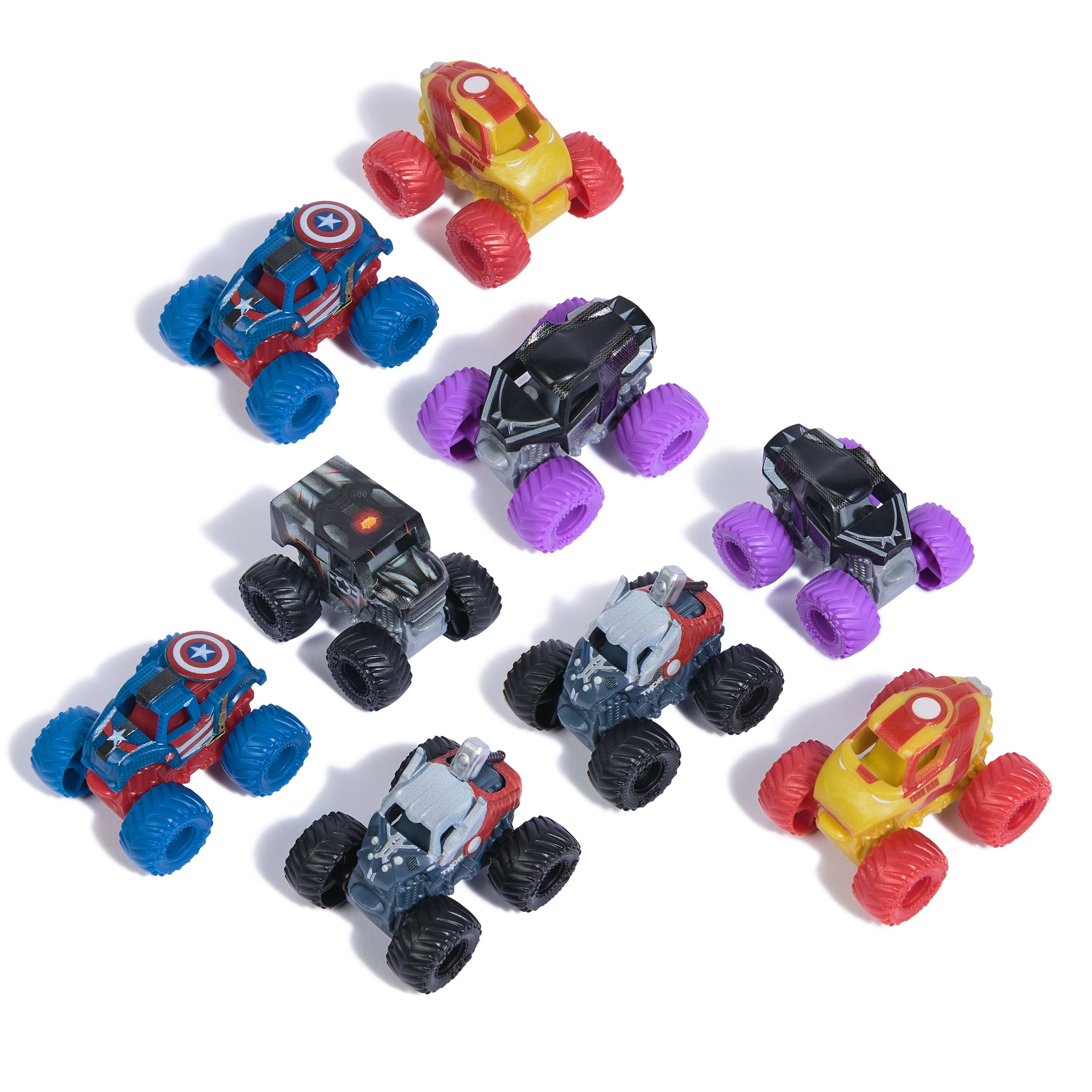 Monster Jam, Marvel Mini Monster Truck 3-Pack, 1:87 Scale, Kids Toys for Boys Ages 3 and Up  Styles May Vary
