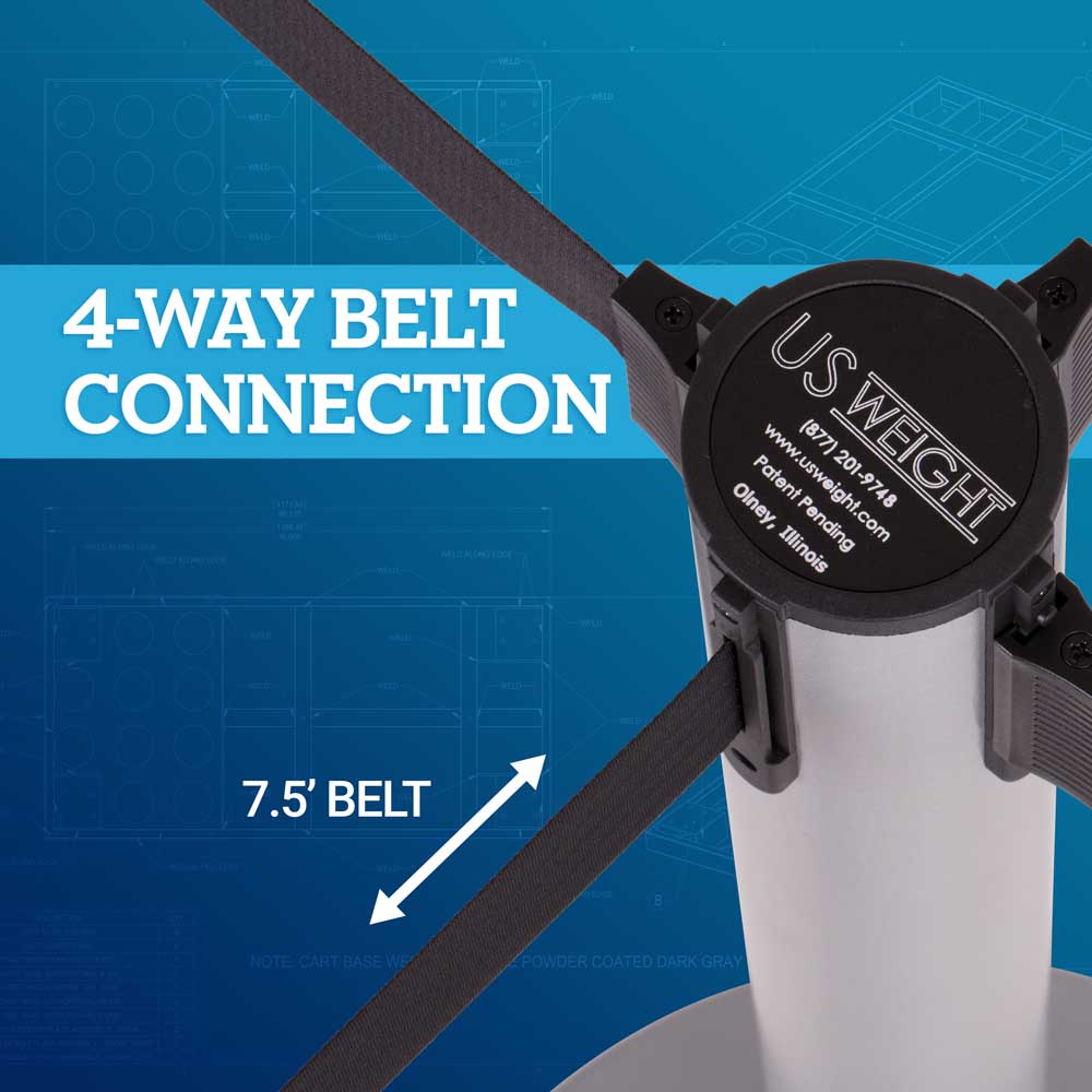 Silver post and 13' Black Belt ‐  2 pack