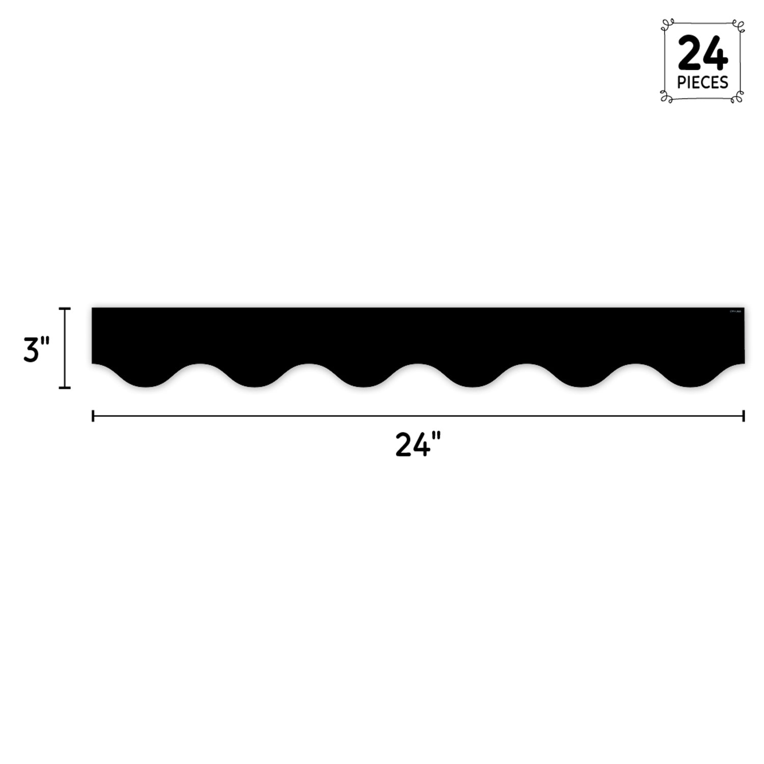 Core Decor Black Wavy EZ Border, Bulletin Board Border, 48 Feet