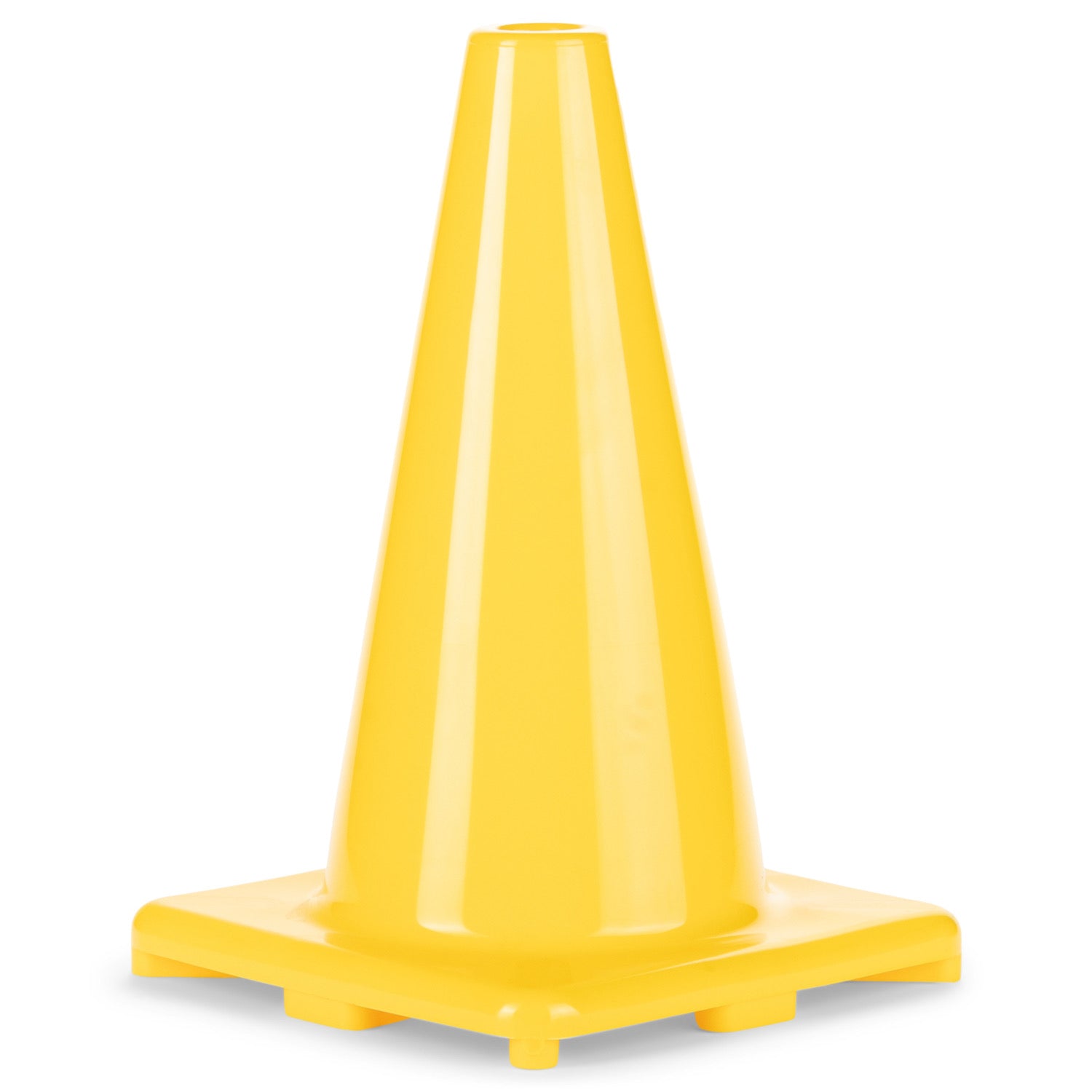Hi-Visibility Flexible Vinyl Cone, weighted, 12", Yellow