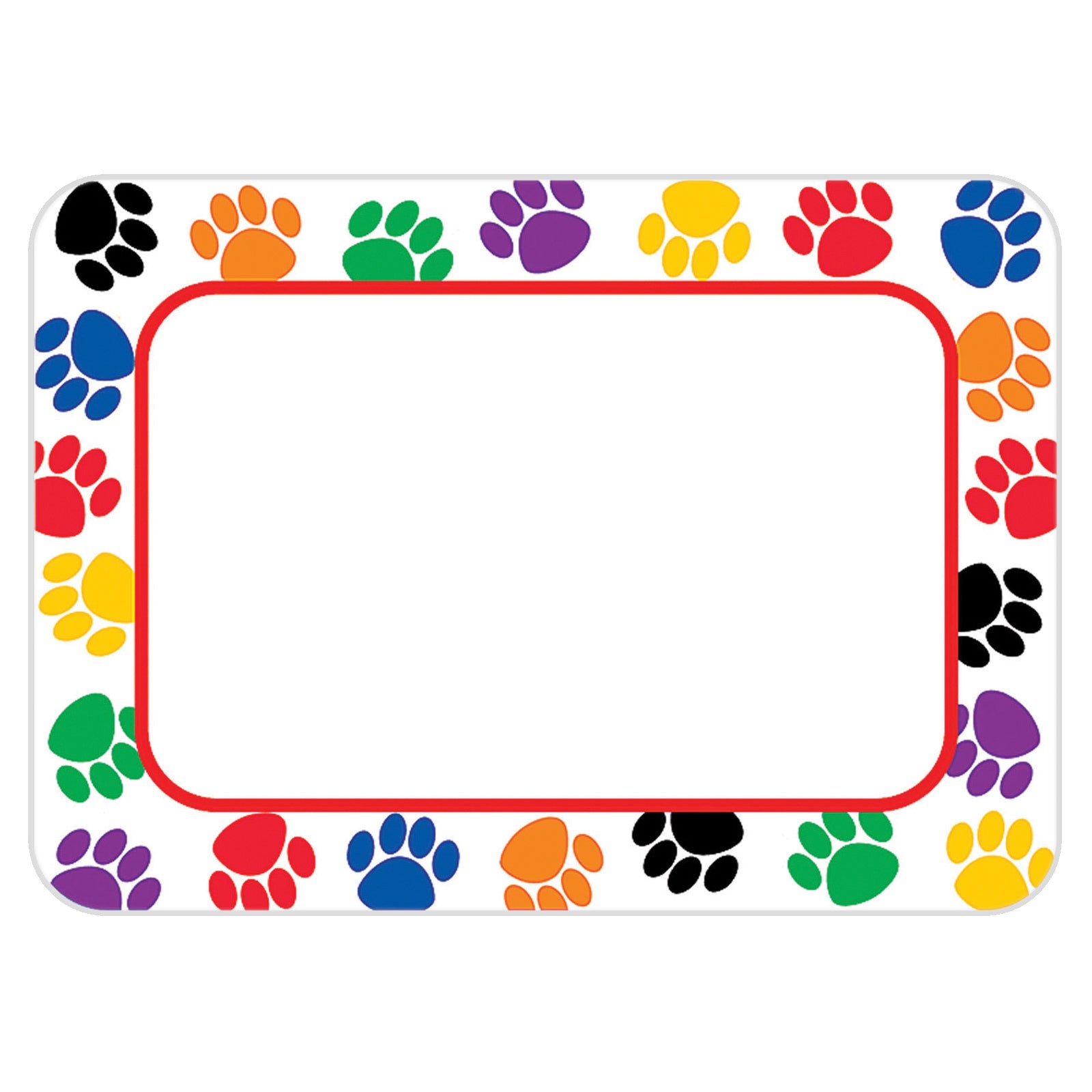 Colorful Paw Prints Name Tags/Labels