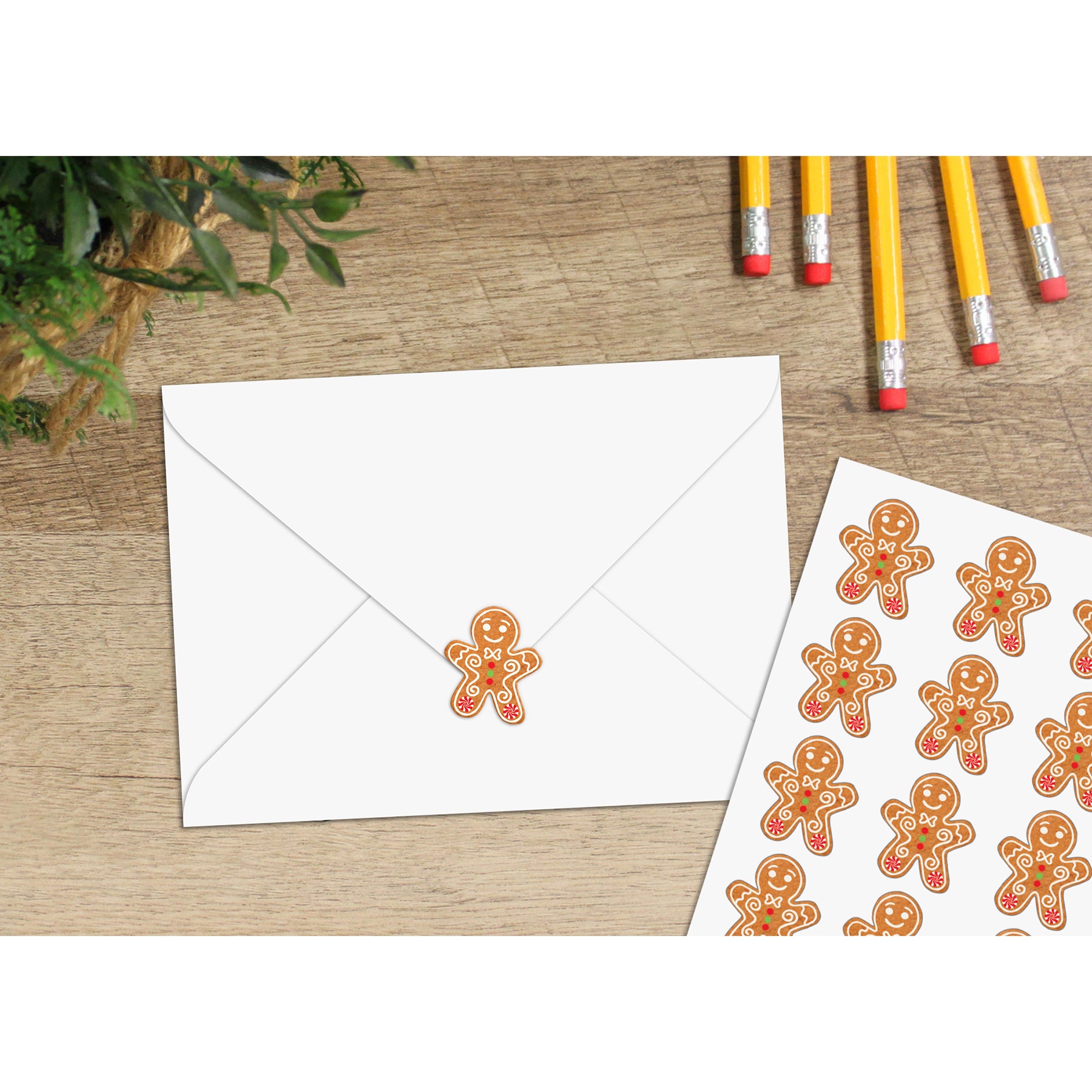 Gingerbread Cookies Stickers, Pack of 72