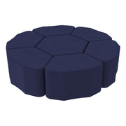 Pro Series Upholstered Bloom Ottoman 18" Height, 7-Piece - Navy