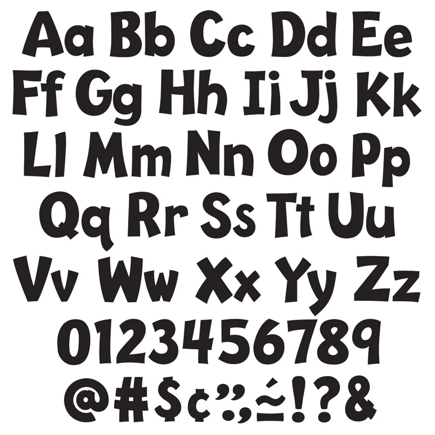Black 4-Inch Playful Uppercase/Lowercase Combo Pack (EN/SP) Ready Letters®