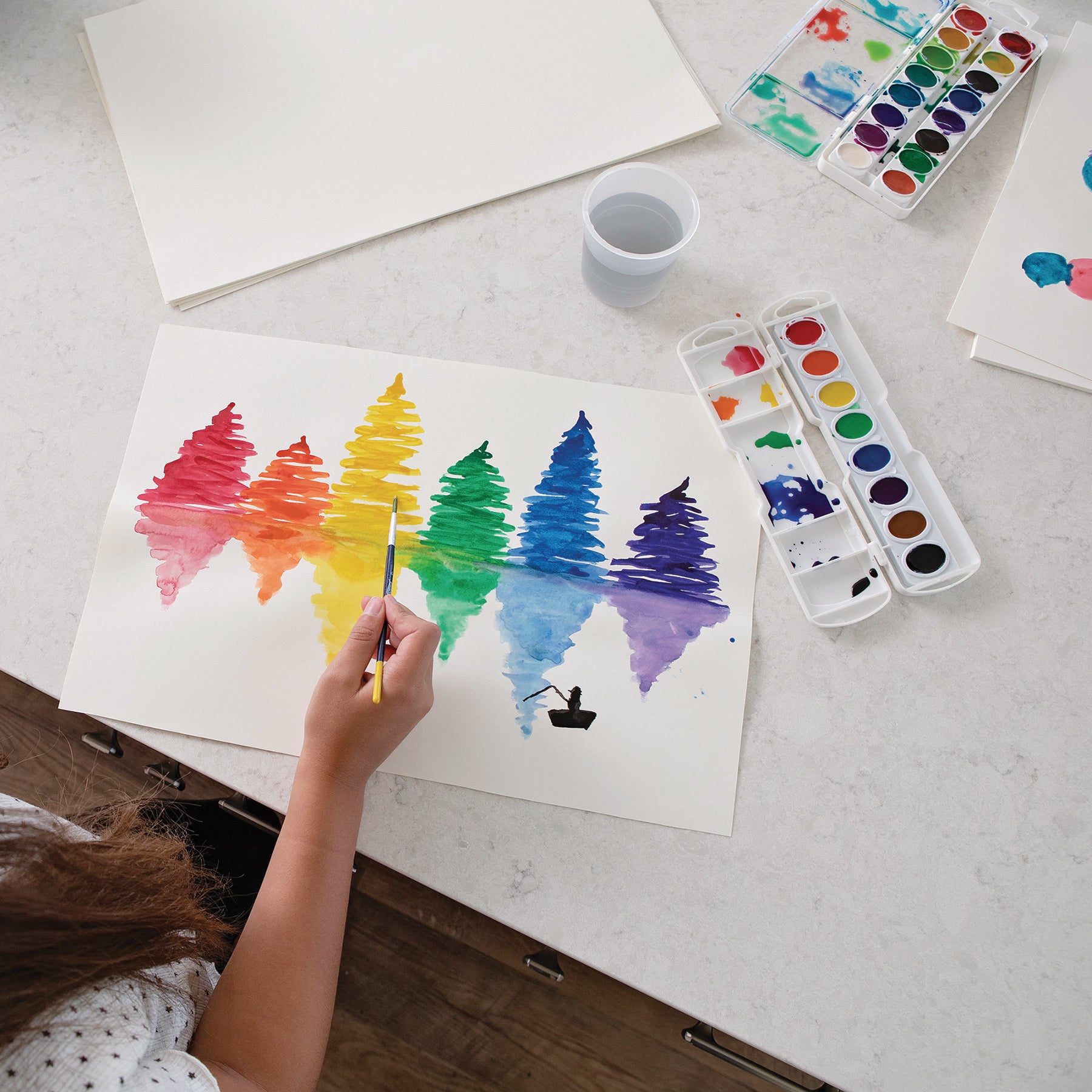 Semi-Moist Washable Watercolor Set, 16 Colors