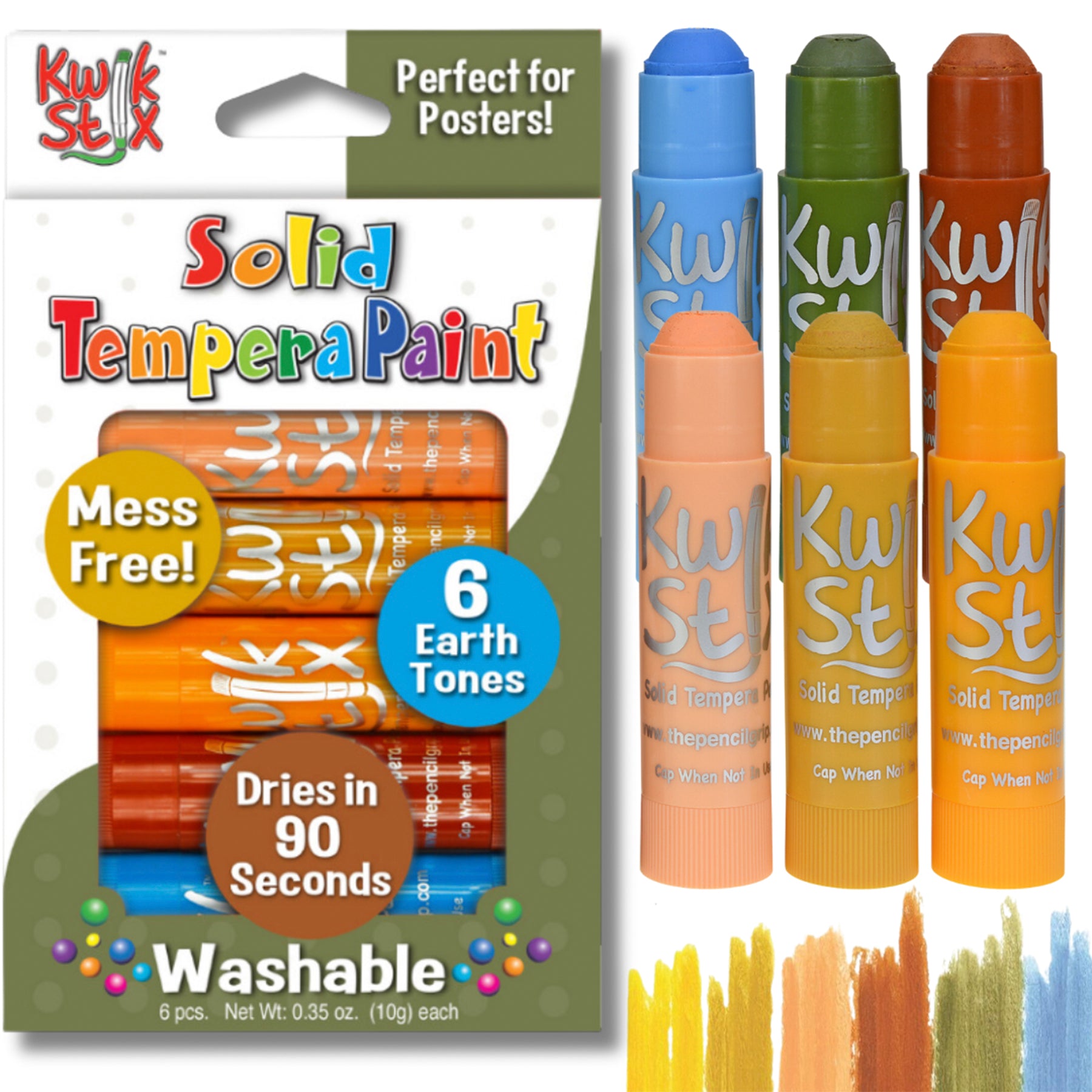 Tempera Paint, Earth Tones, 6 Colors