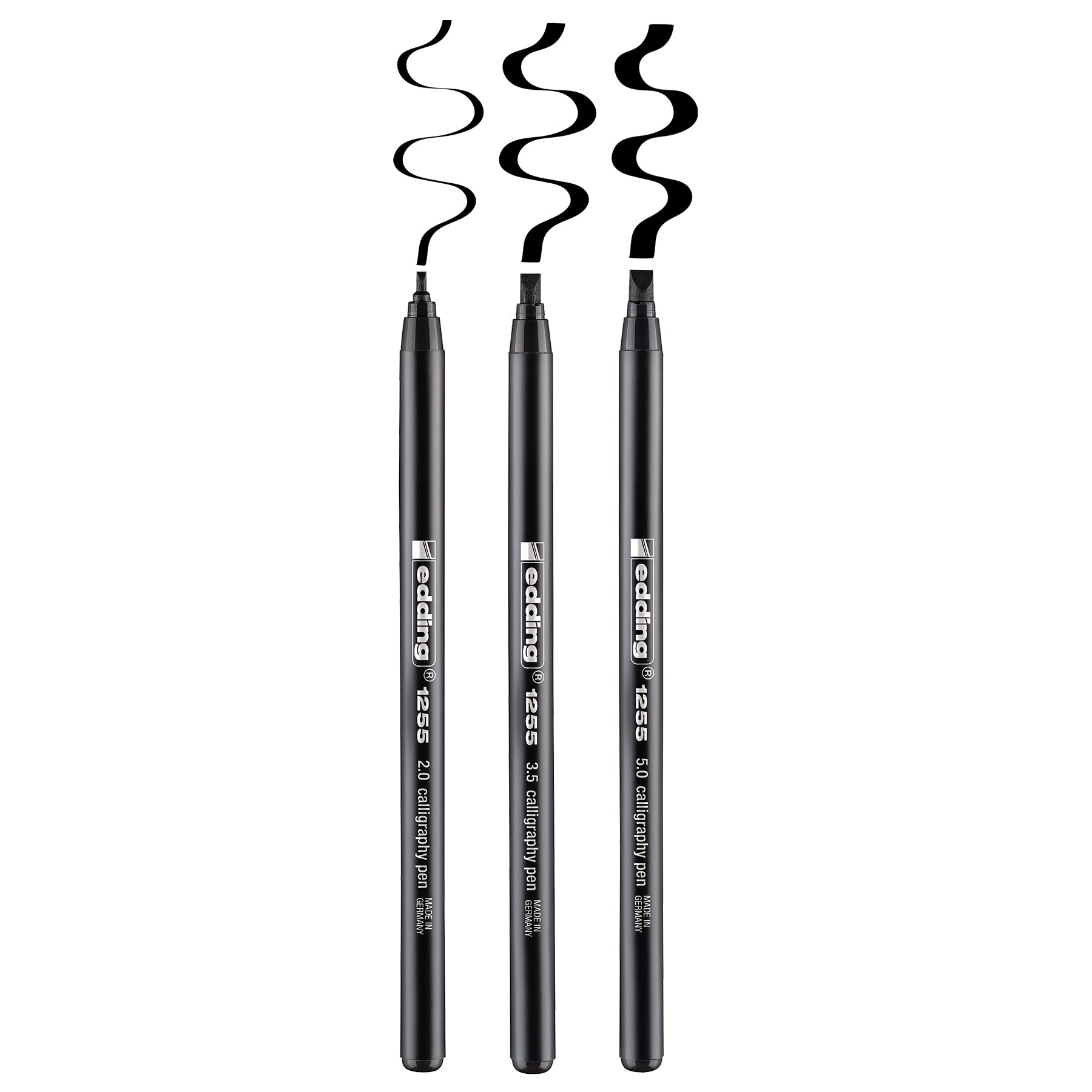 edding 1255 Calligraphy Pen - Set of 3 - Black