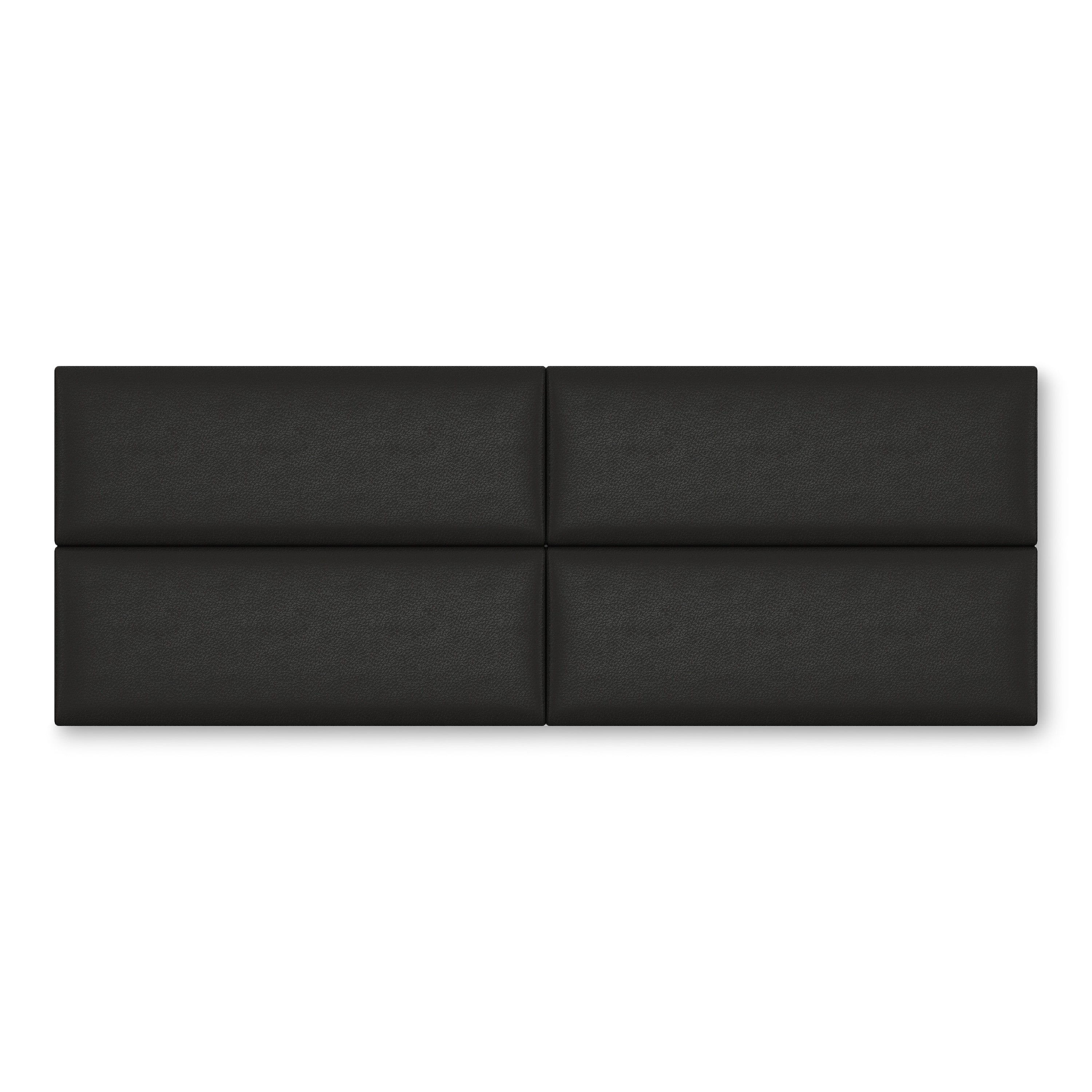 Jaxx Panelist Modern Padded Headboard – Set of 4 Wall Mounted Panels (Each 11.25" x 30") - Queen, Vegan Leather, Bristle Blue