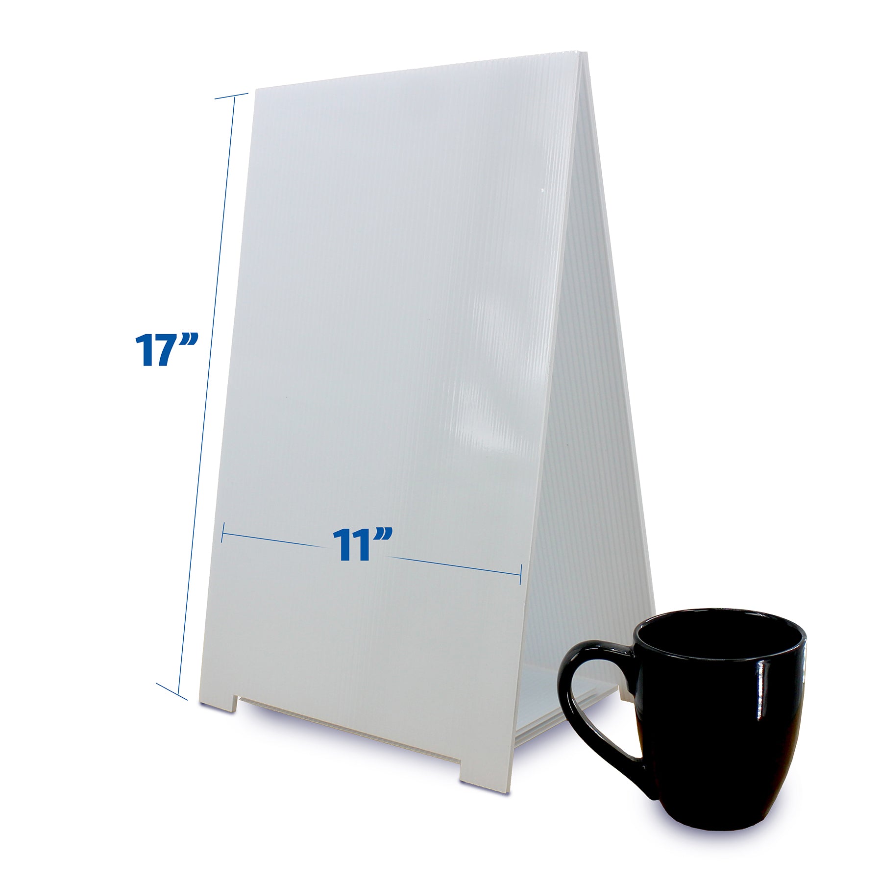Premium Corrugated Plastic Dry Erase Tabletop Marquee Easel, 11" x 17", Pack of 12