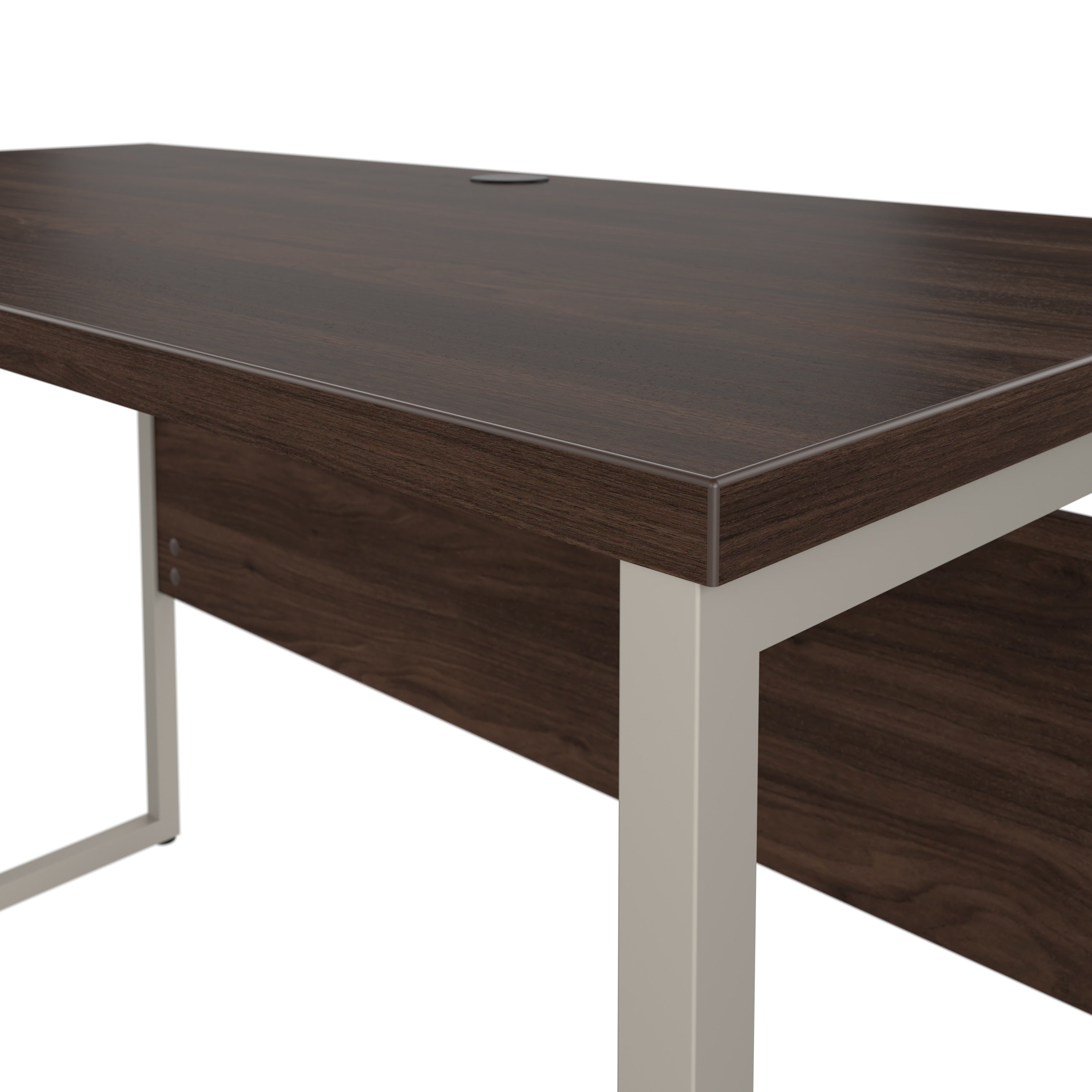 Bush Business Furniture Hybrid 72W x 30D Computer Table Desk with Metal Legs in Black Walnut - 71.02" Width x 29.37" Depth x 29.91" Height