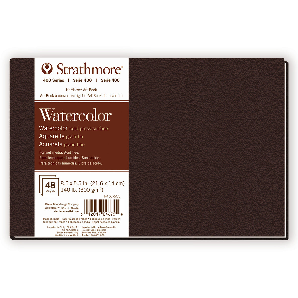 WATERCOLOR BOOK 8.5X5.5 BROWN HARD