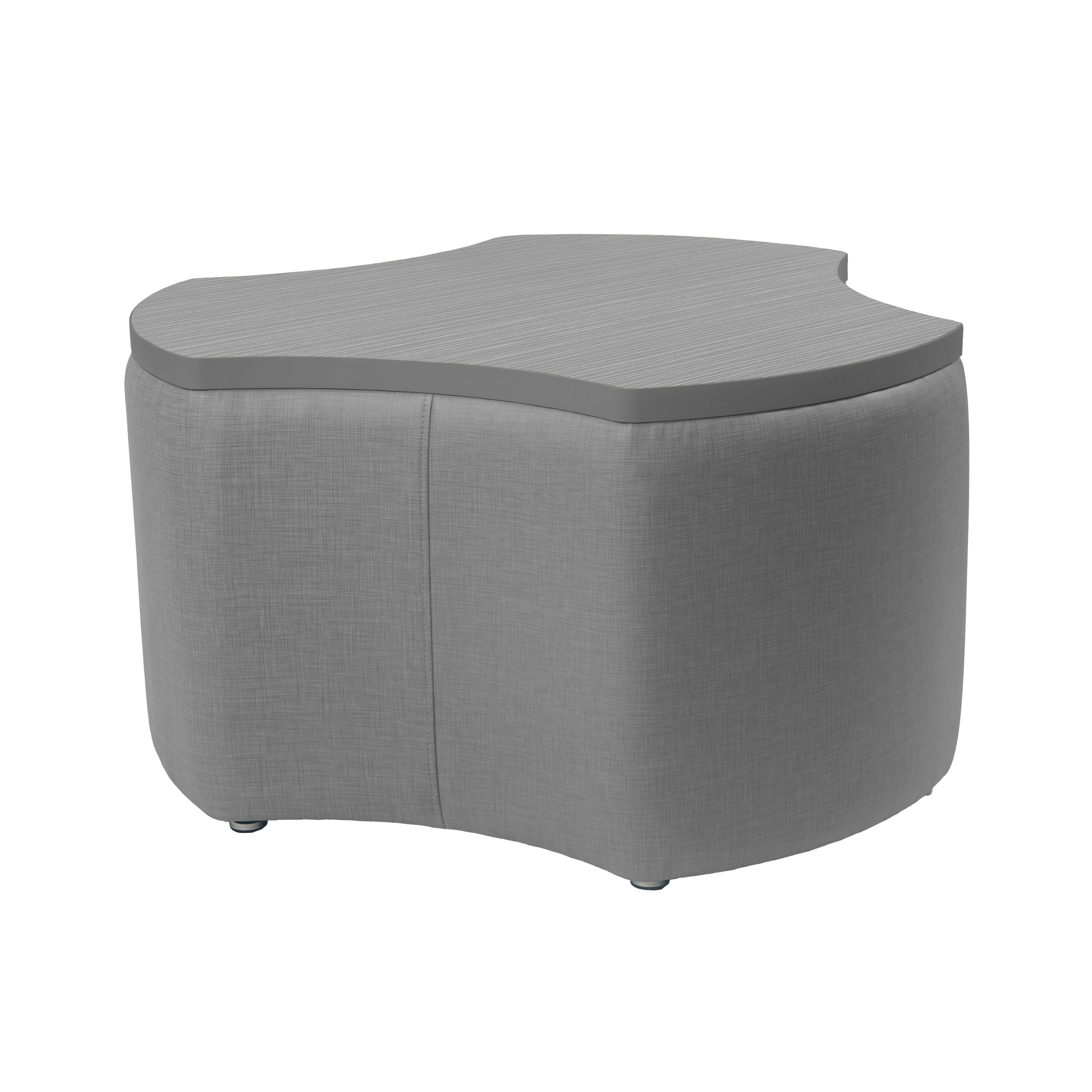 Pro Series Upholstered Cog Ottoman Table 18" Height - Slate Gray Crosshatch/Cosmic Strandz