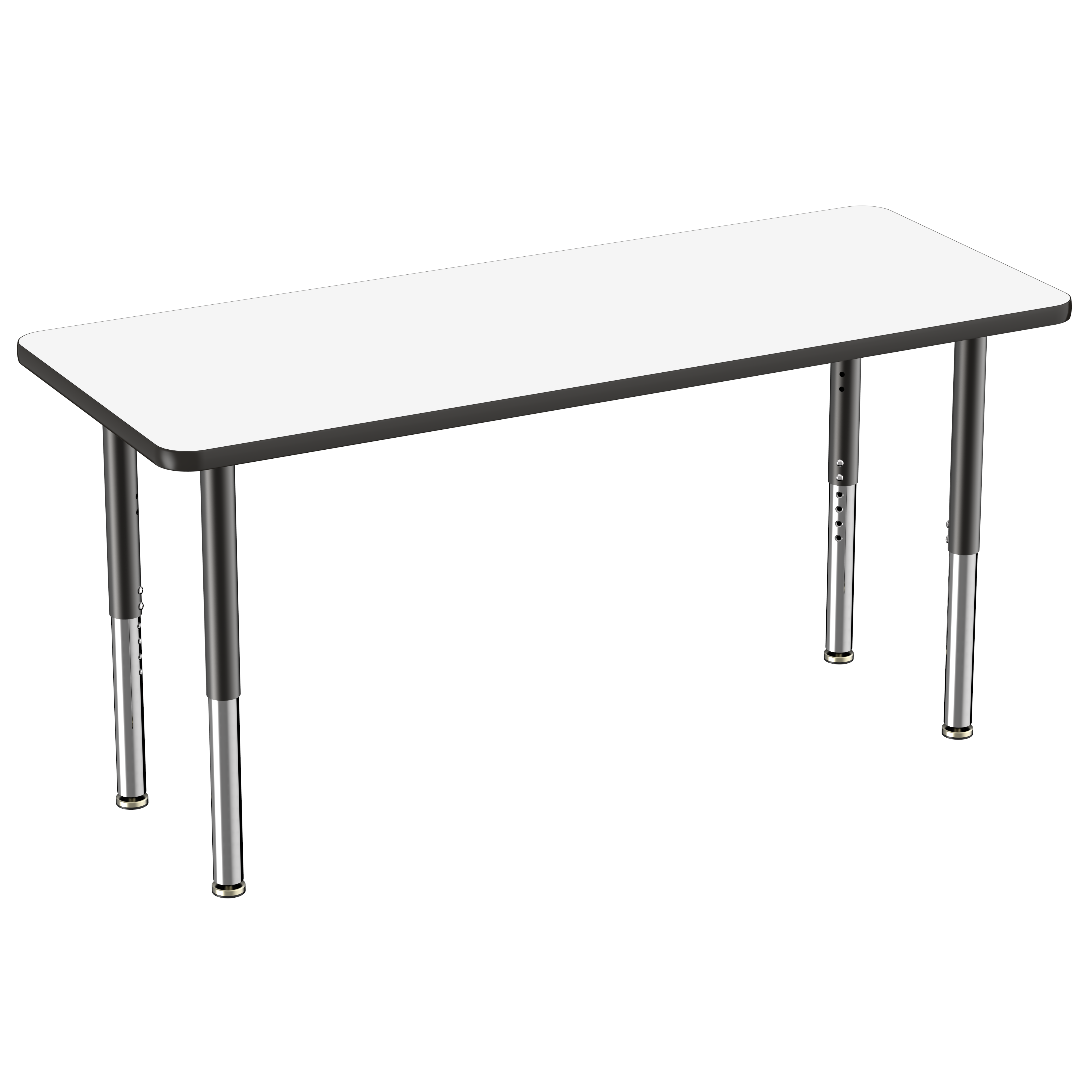24" x 60" Rectangle Dry-Erase Activity Table with Adjustable Super Legs - Whiteboard/Black