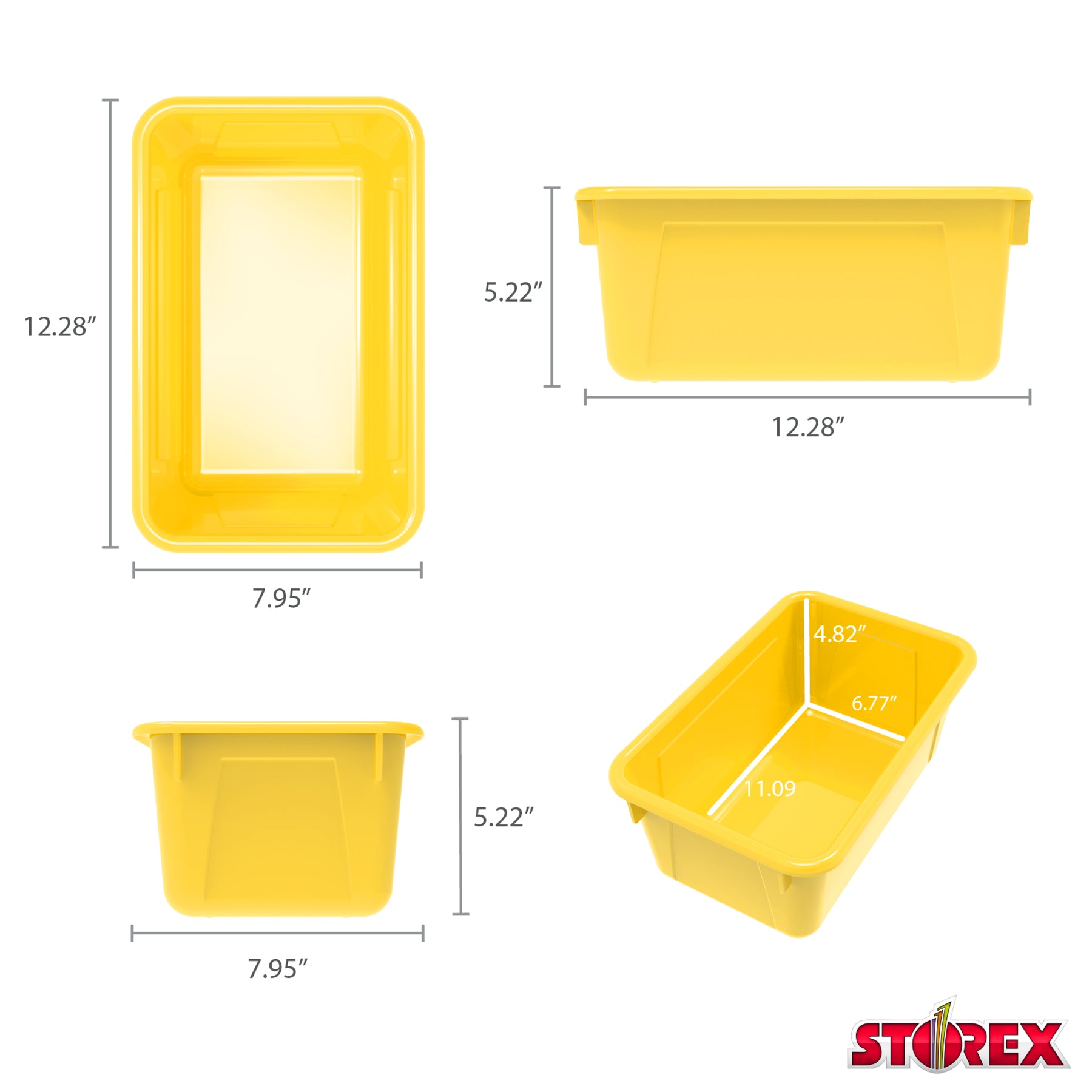 Small Cubby Bin, Yellow