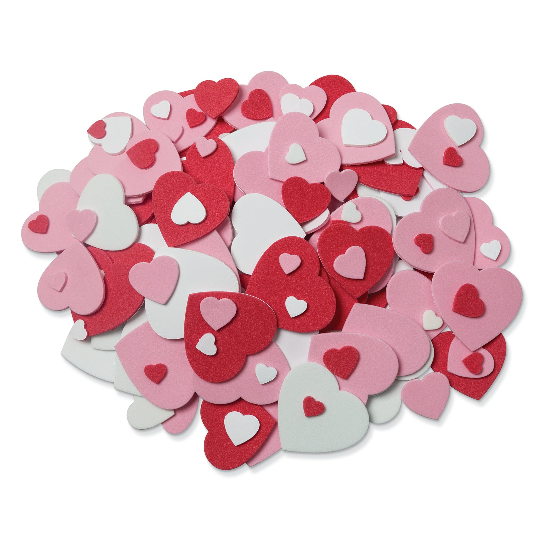 WonderFoam Peel & Stick Hearts, Assorted Colors, Assorted Sizes, 264 Pieces