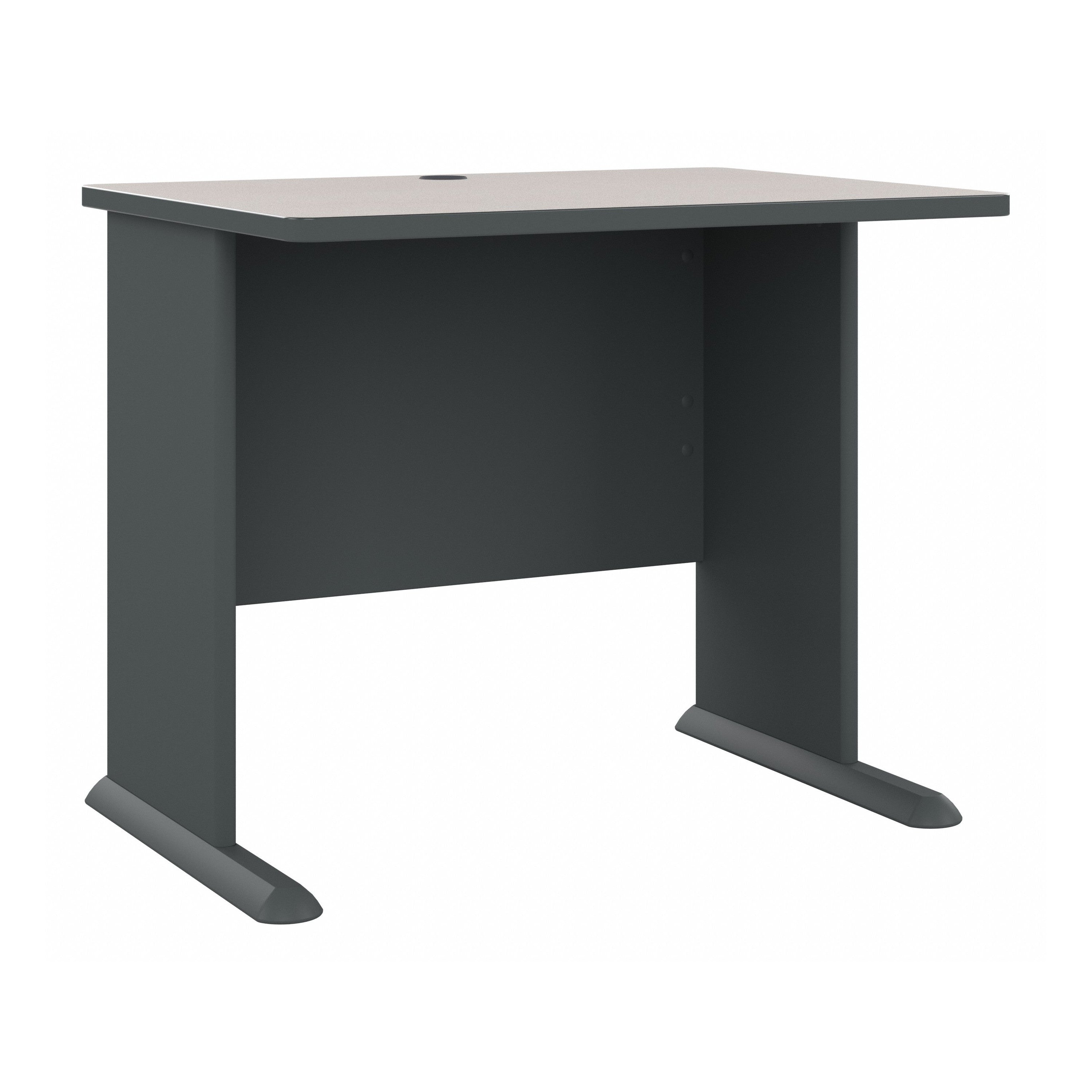 Bush Business Furniture Series A 36W Desk in Slate and White Spectrum - 35.59" Width x 26.81" Depth x 29.66" Height