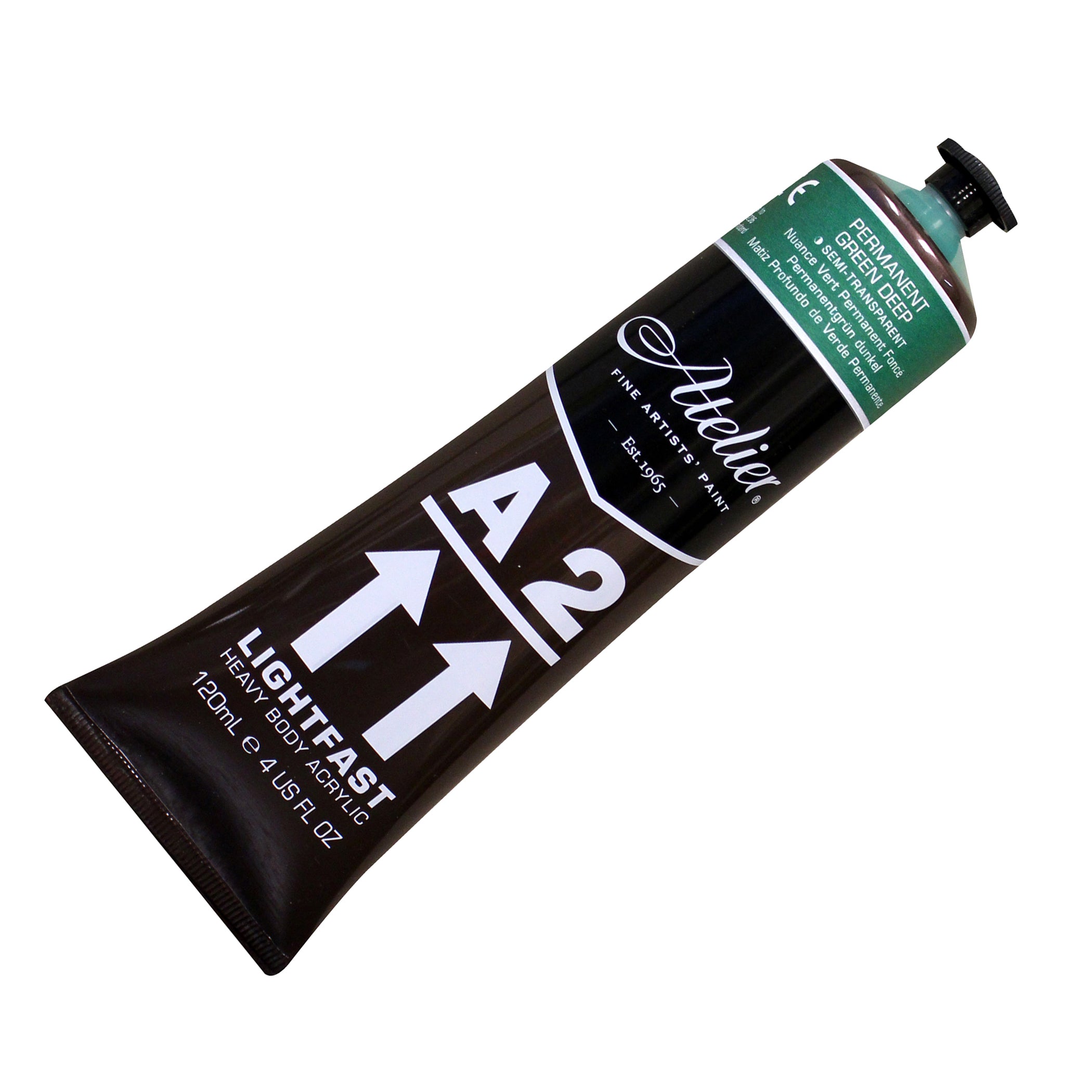 A2 Heavy Body Lightfast Artist Acrylic, 4 oz., Permanent Green Deep Hue