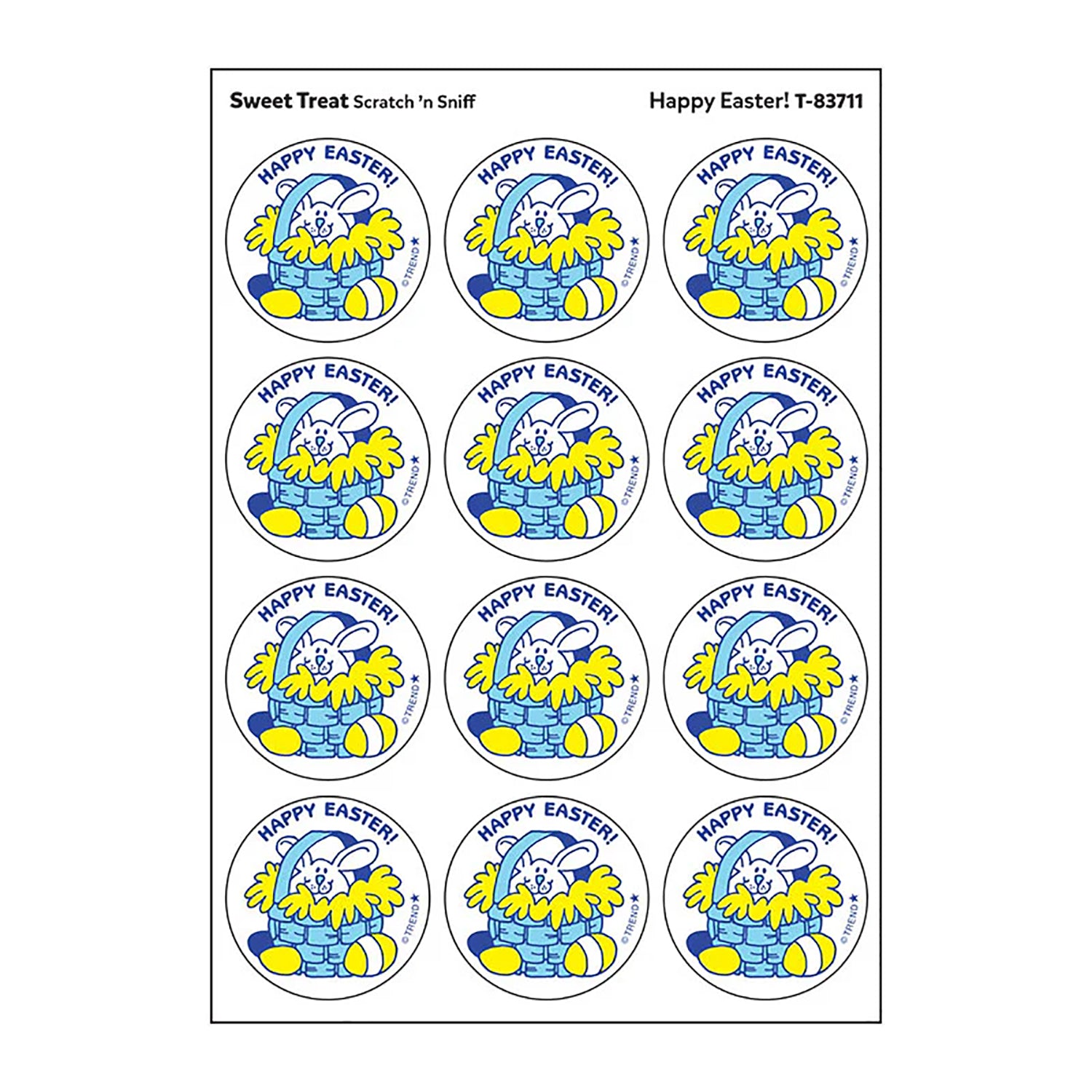 Happy Easter!/Sweet Treat scent Retro Scratch 'n Sniff Stinky Stickers®, 24 Per Pack, 6 Packs