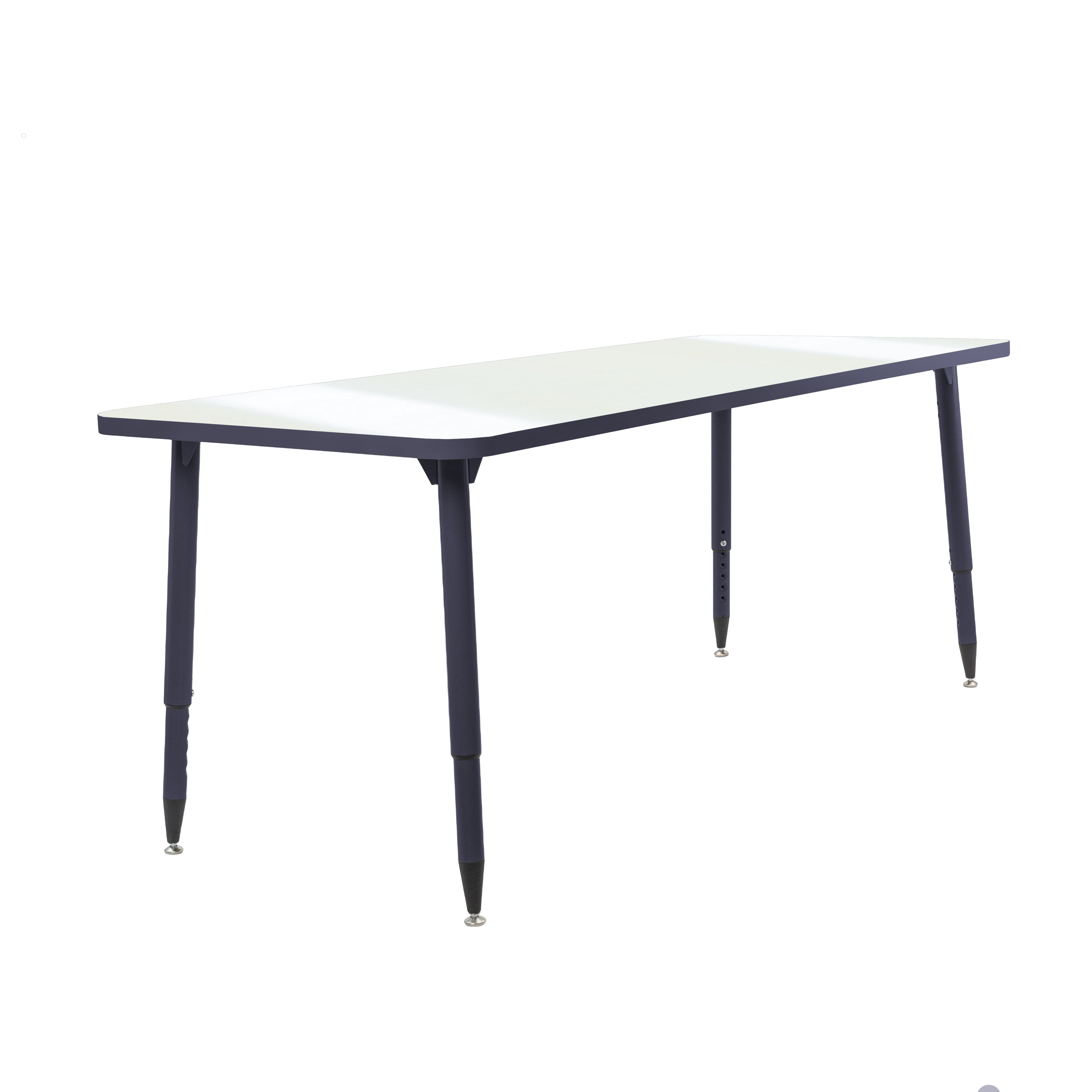Adapte 30" x 72" Rectangle Dry-Erase Thermofused Activity Table with Adjustable Tapered Legs - Whiteboard/Navy
