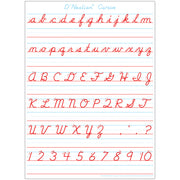 Smart Poly® Single Sided PosterMat Pals® Space Savers, D'Nealian Cursive Handwriting, 13" x 9.5"