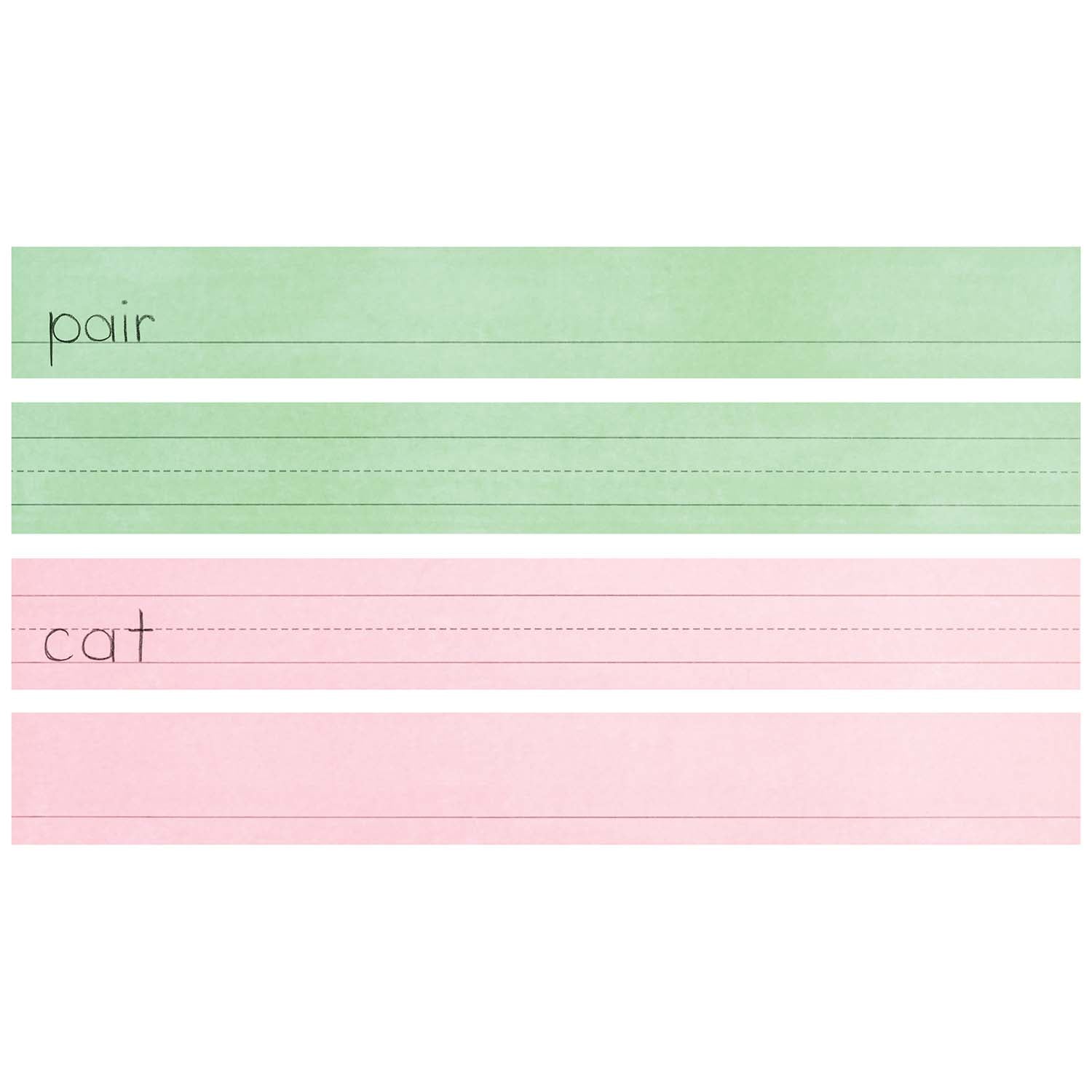 Sentence Strips, 5 Assorted Colors, 1-1/2" Ruled, 3" x 24", 100 Strips