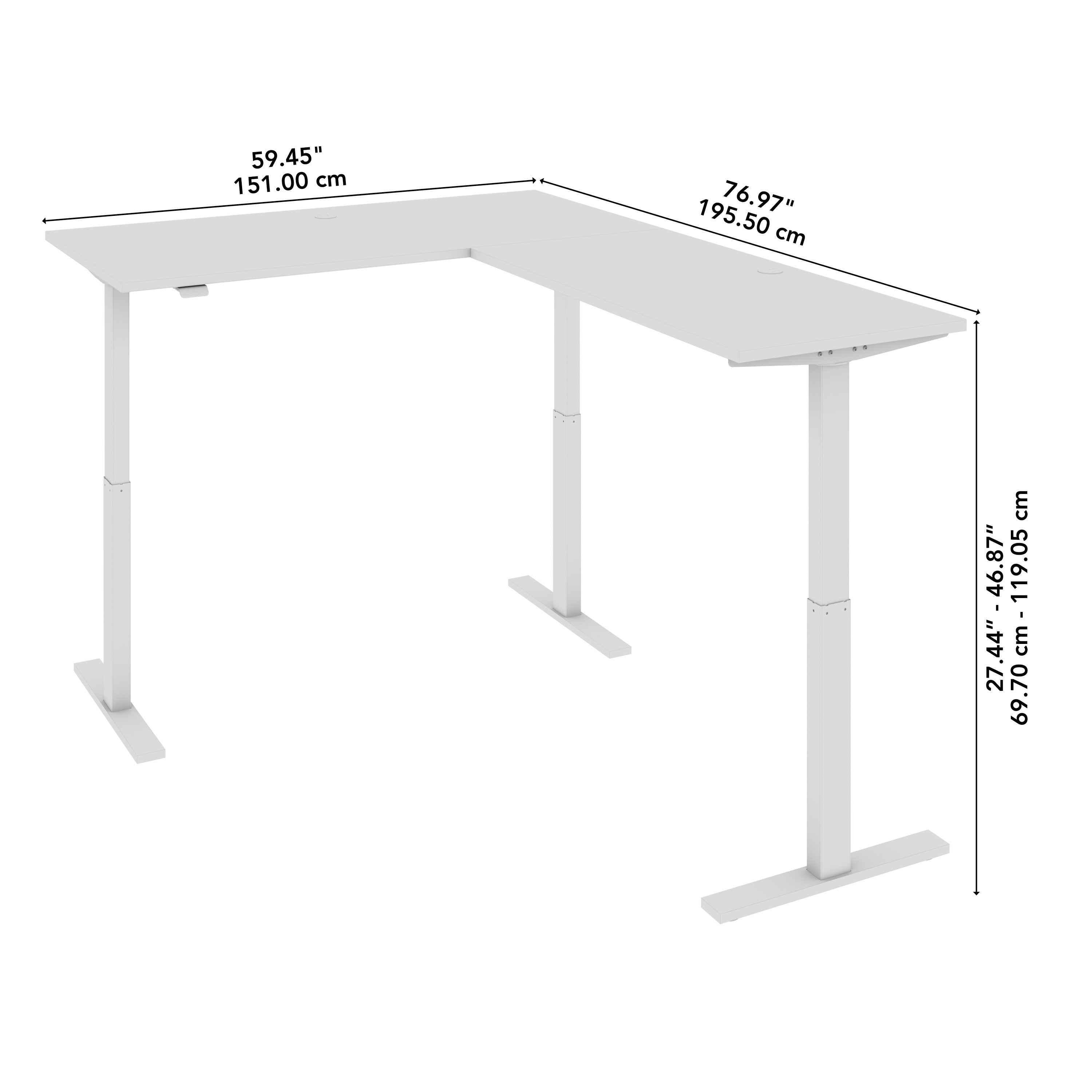Bush Business Furniture Move 60 Series 60W Height Adjustable L Shaped Standing Desk in Black Walnut with Metallic Gray Base - 59.45" Width x 76.97" Depth x 27.44" Height