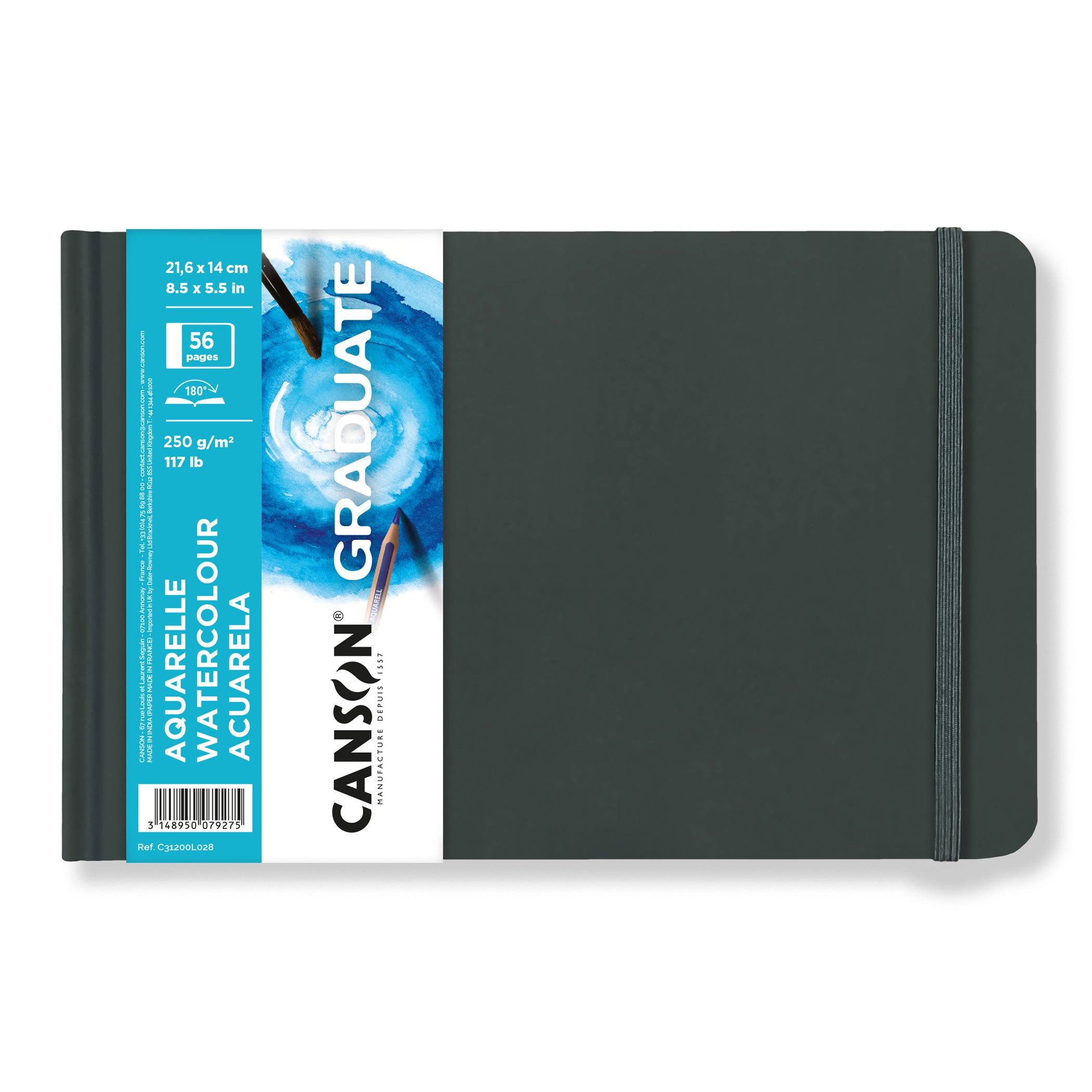 Graduate Watercolor Art Book, Hard Cover Binding, 28 Sheet, 8.5x5.5 inch, 1 Count