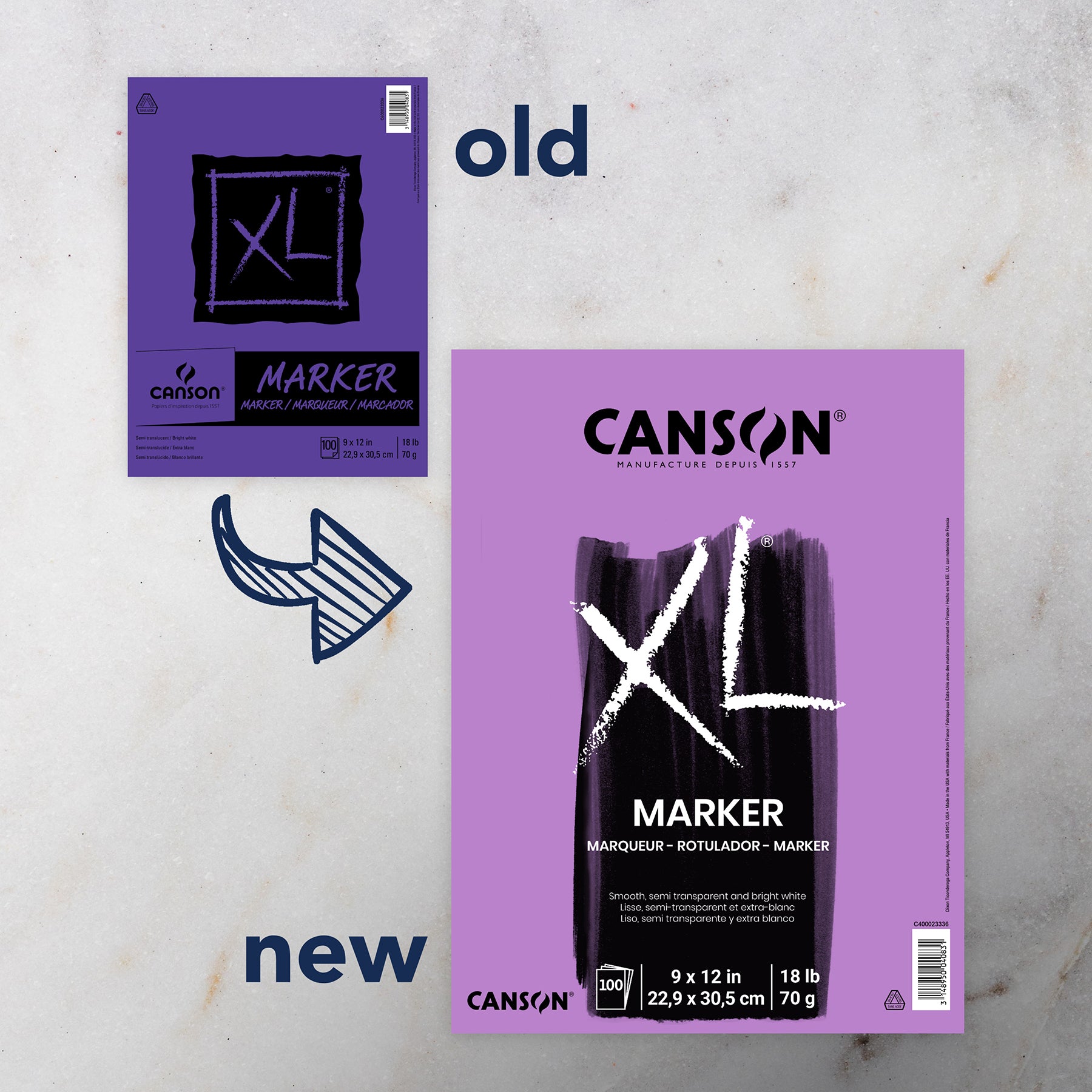 XL Series Marker Pad, Foldover Binding, 100 Sheet, 9x12 inch, 1 Count