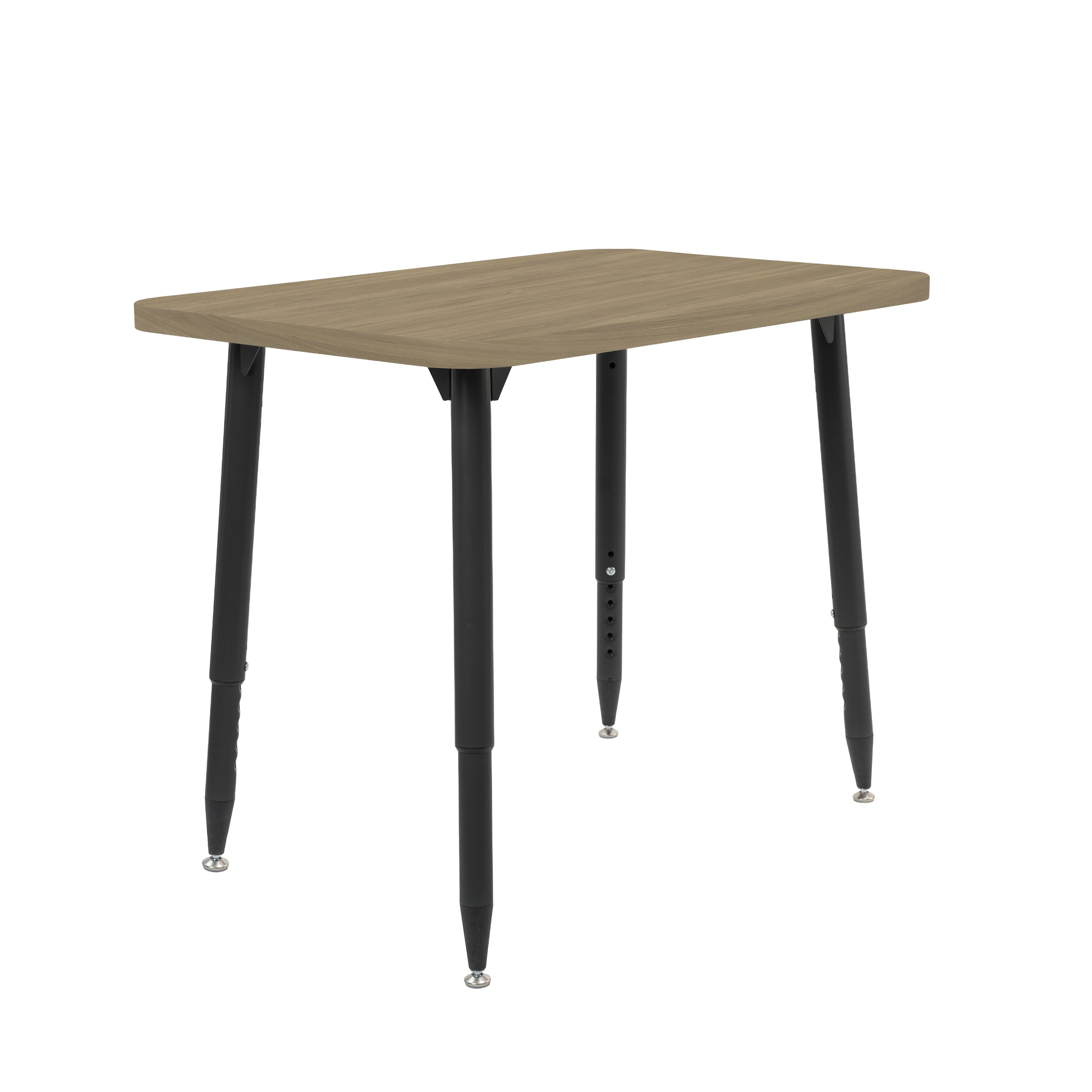Adapte 24" x 36" Rectangle Woodgrain Activity Table with Adjustable Tapered Legs - Pasadena Oak/Black