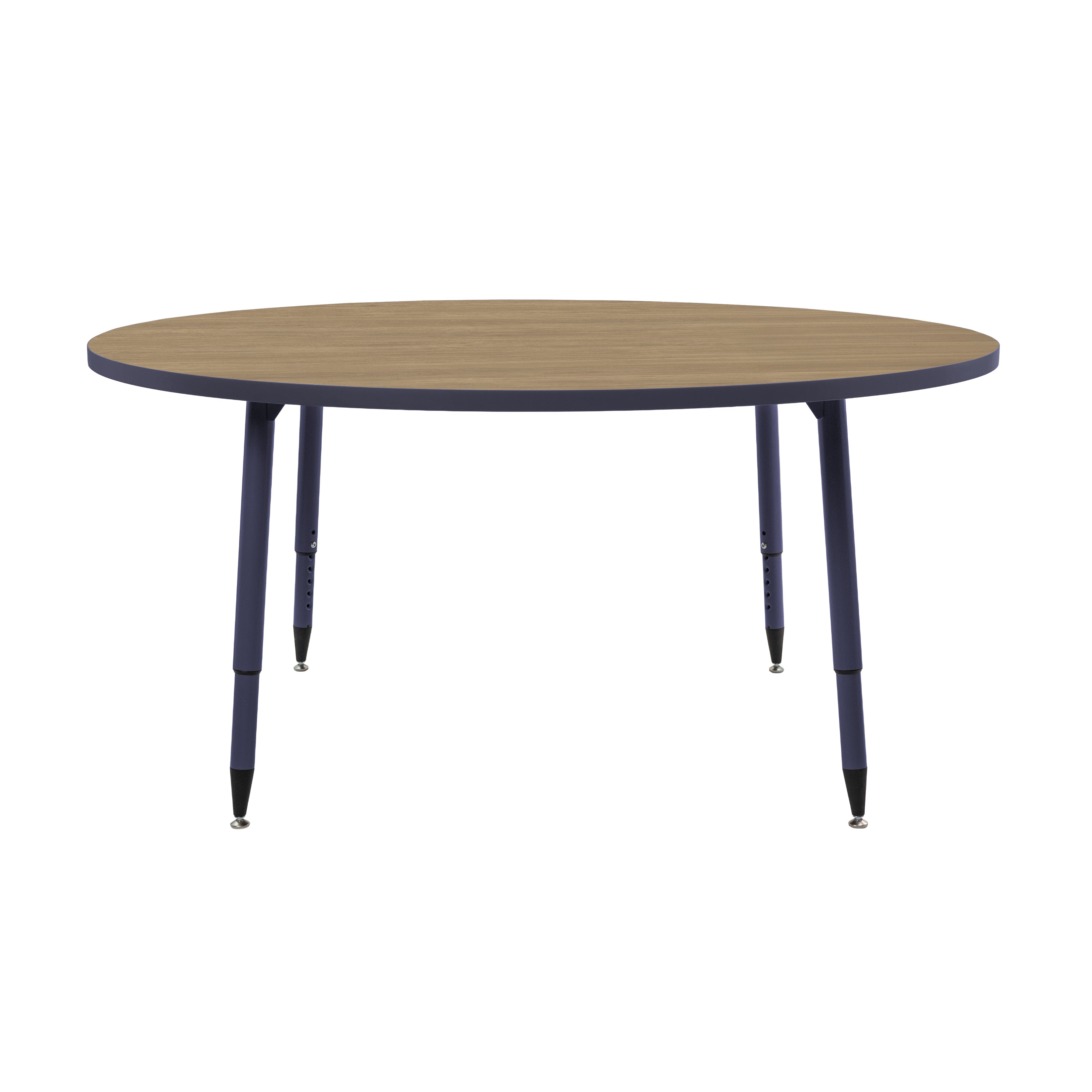 Adapte 60" Round Thermofused Activity Table with Adjustable Tapered Legs - Pasadena Oak/Navy