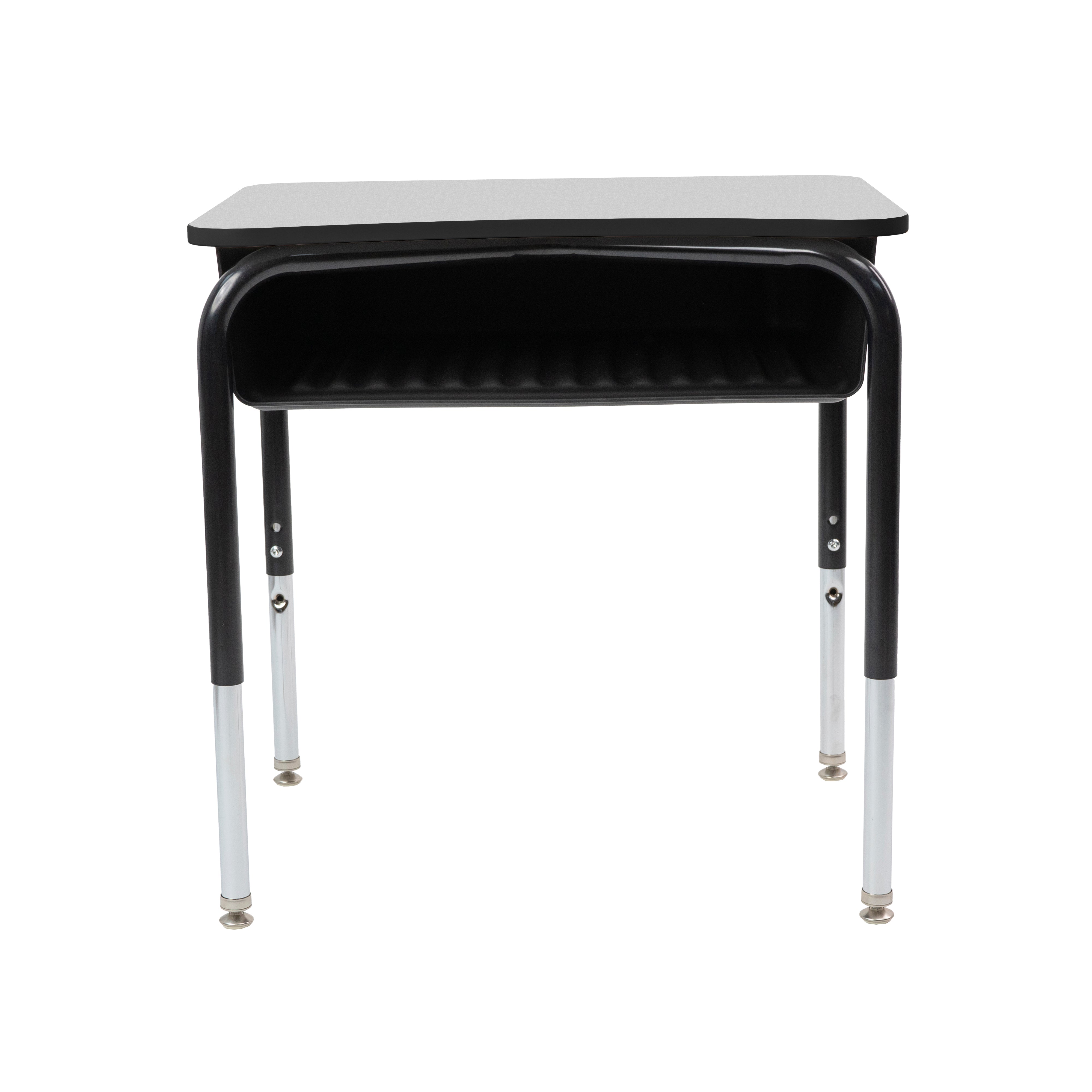 18" x 24" Belly Curve Open Front Desk with Book Box, 2-pack - Gray/Black