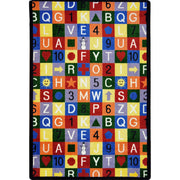 Edu-Squares 3'10" x 5'4" area rug in color Multi