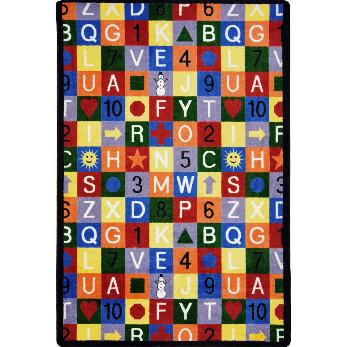 Edu-Squares 10'9" x 13'2" area rug in color Multi