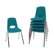 16" Stack Chair with Swivel Glides, 6-Piece - Teal