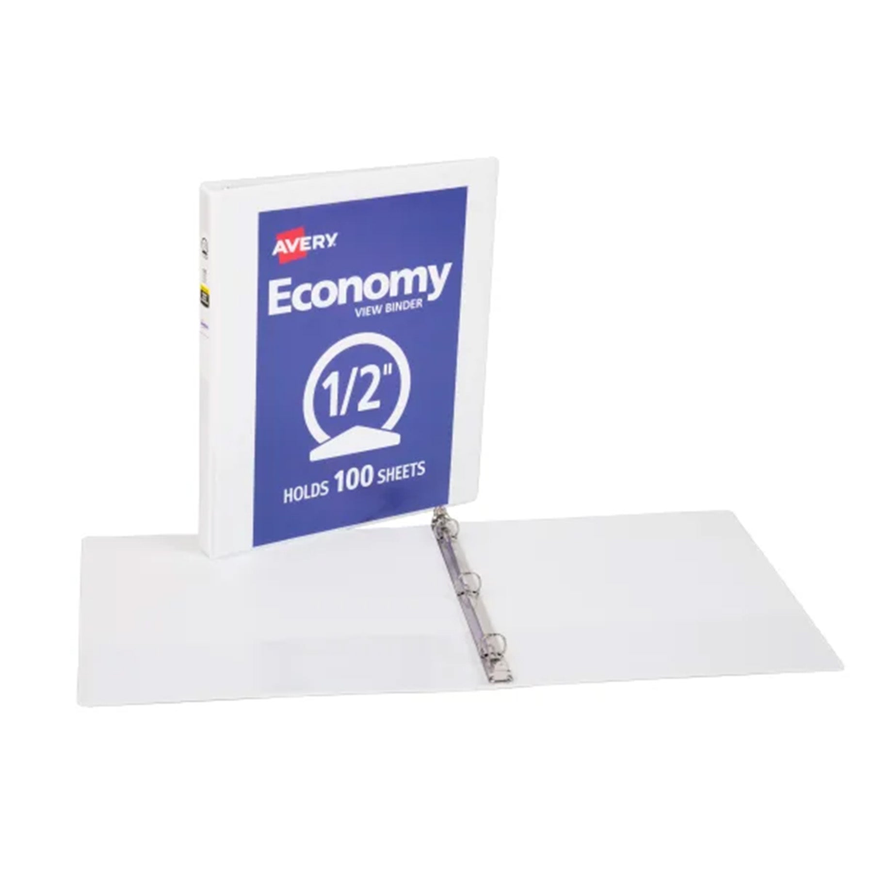 Economy View Binder, 1/2" Capacity, White
